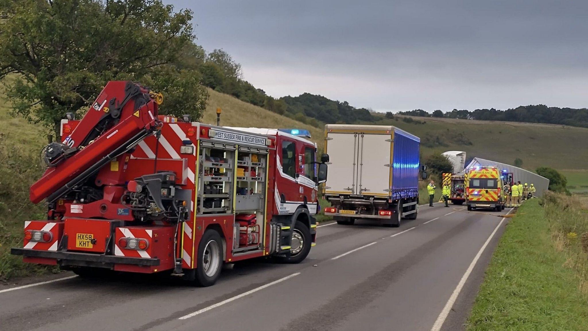 Emergency services at scene of crash