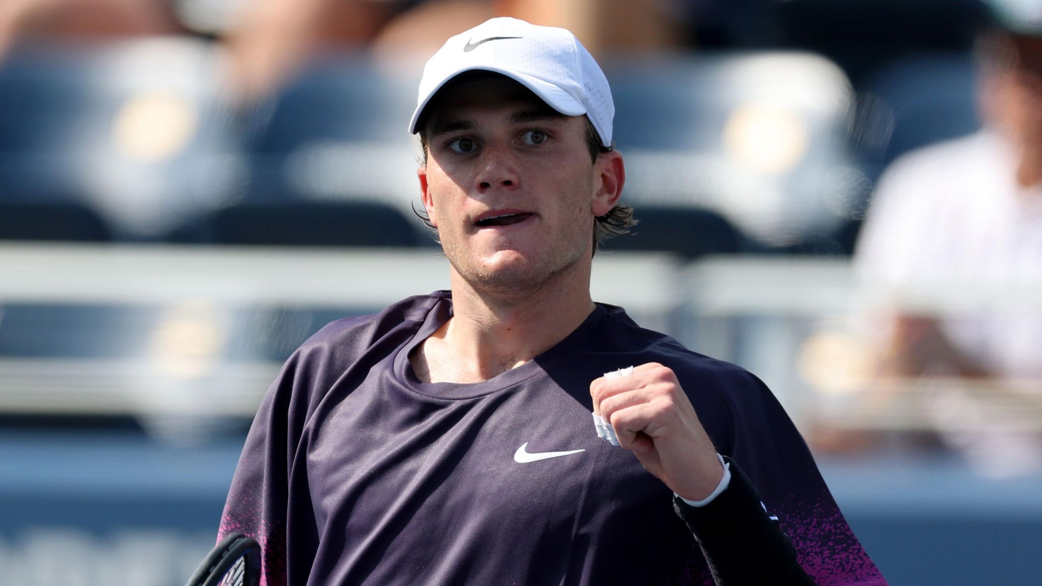 Britain's Jack Draper celebrates his third-round victory at the 2024 US Open