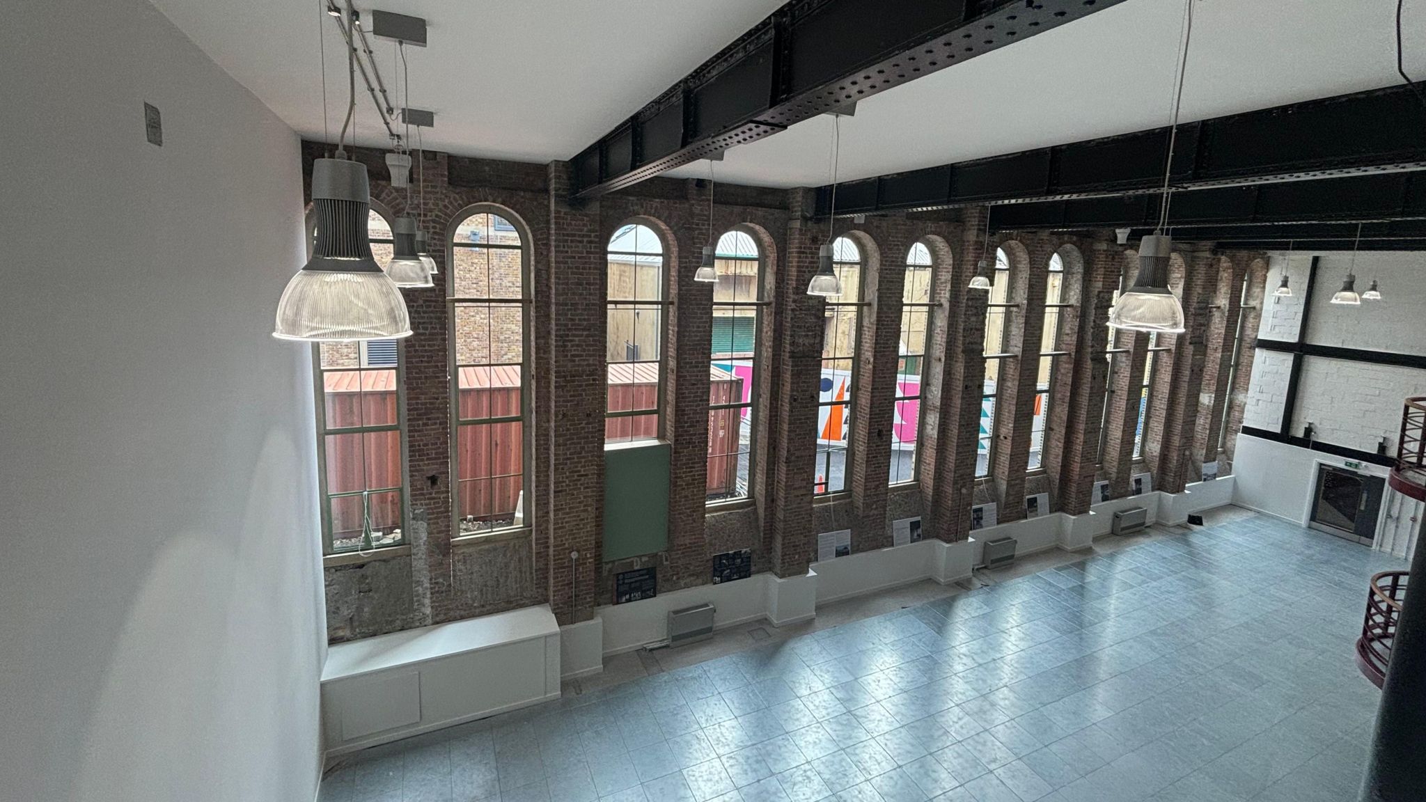 Large arch windows in The Pattern Shop