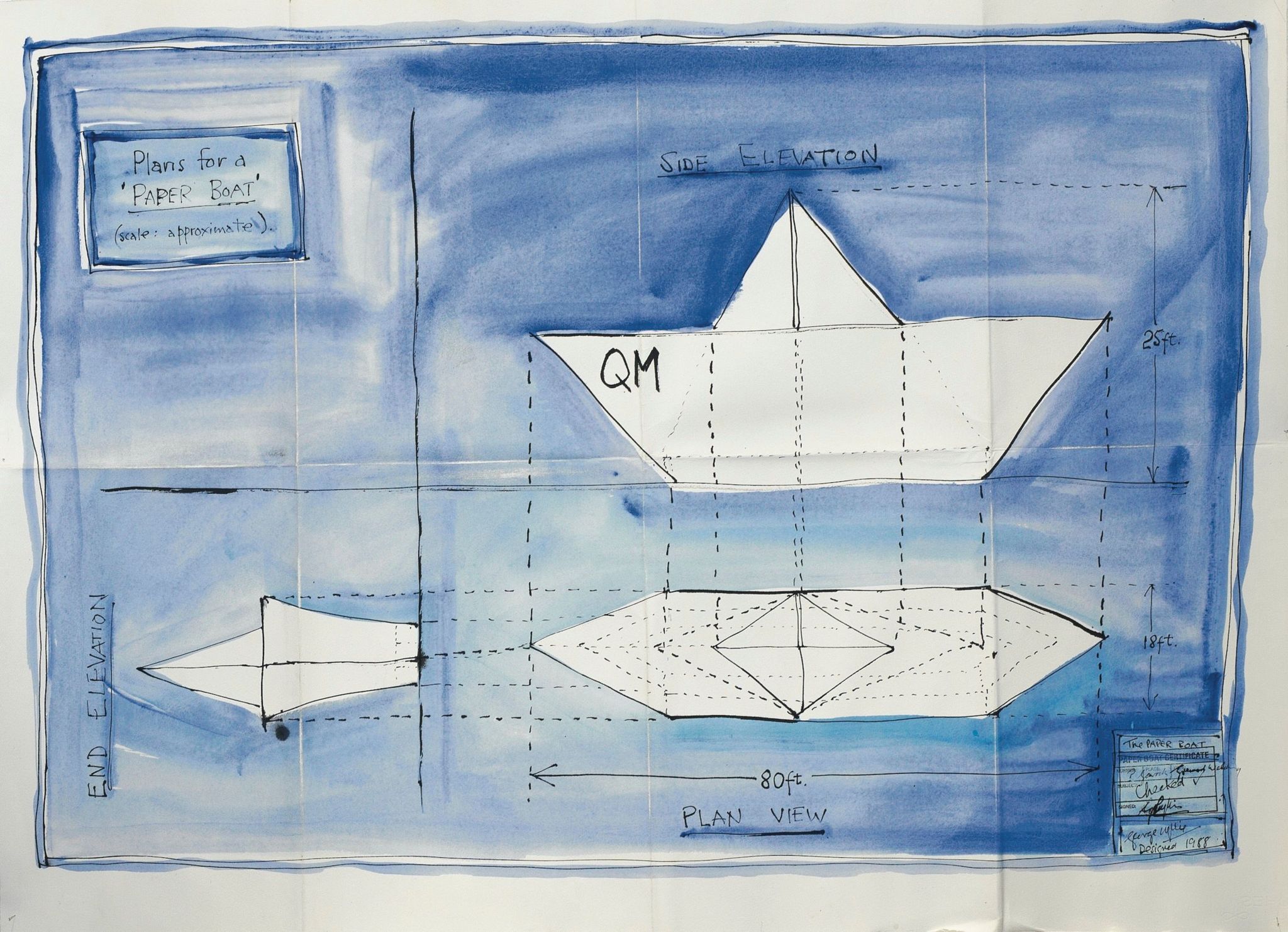 Watercolour sketches showing Paper Boat