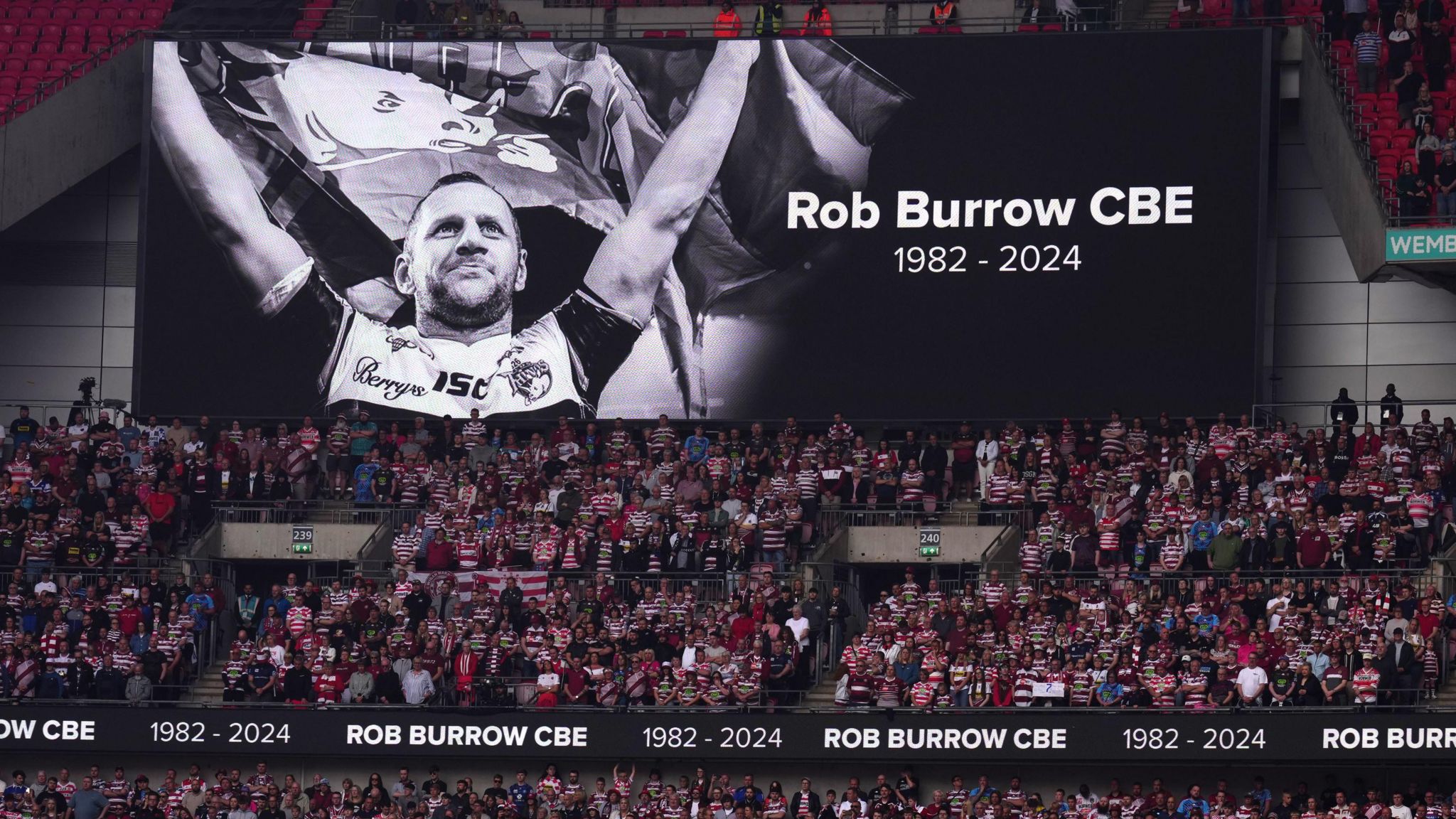 Rob Burrow on the Wembley big screen