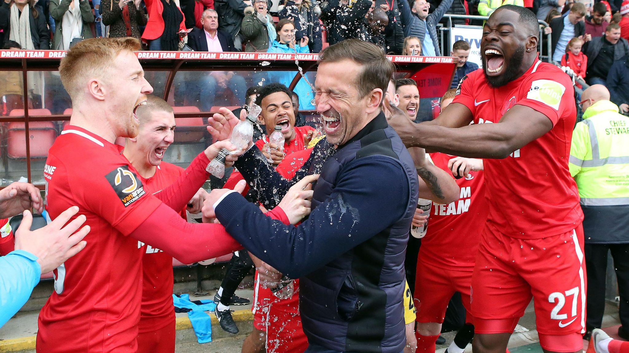 Leyton Orient celebrate promotion with Justin Edinburgh