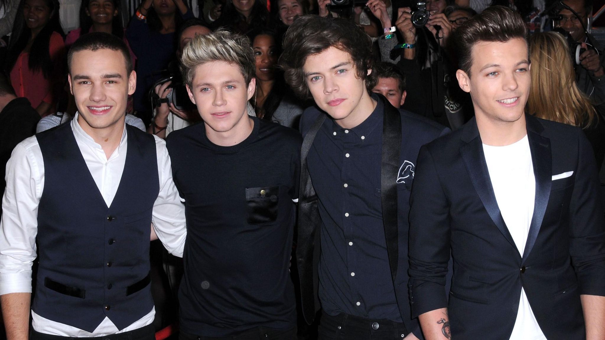  (L-R) Singers Liam Payne, Niall Horan, Harry Styles and Louis Tomlinson of One Direction attend the season finale of Fox's 'The X Factor' at CBS Television City on December 20, 2012
