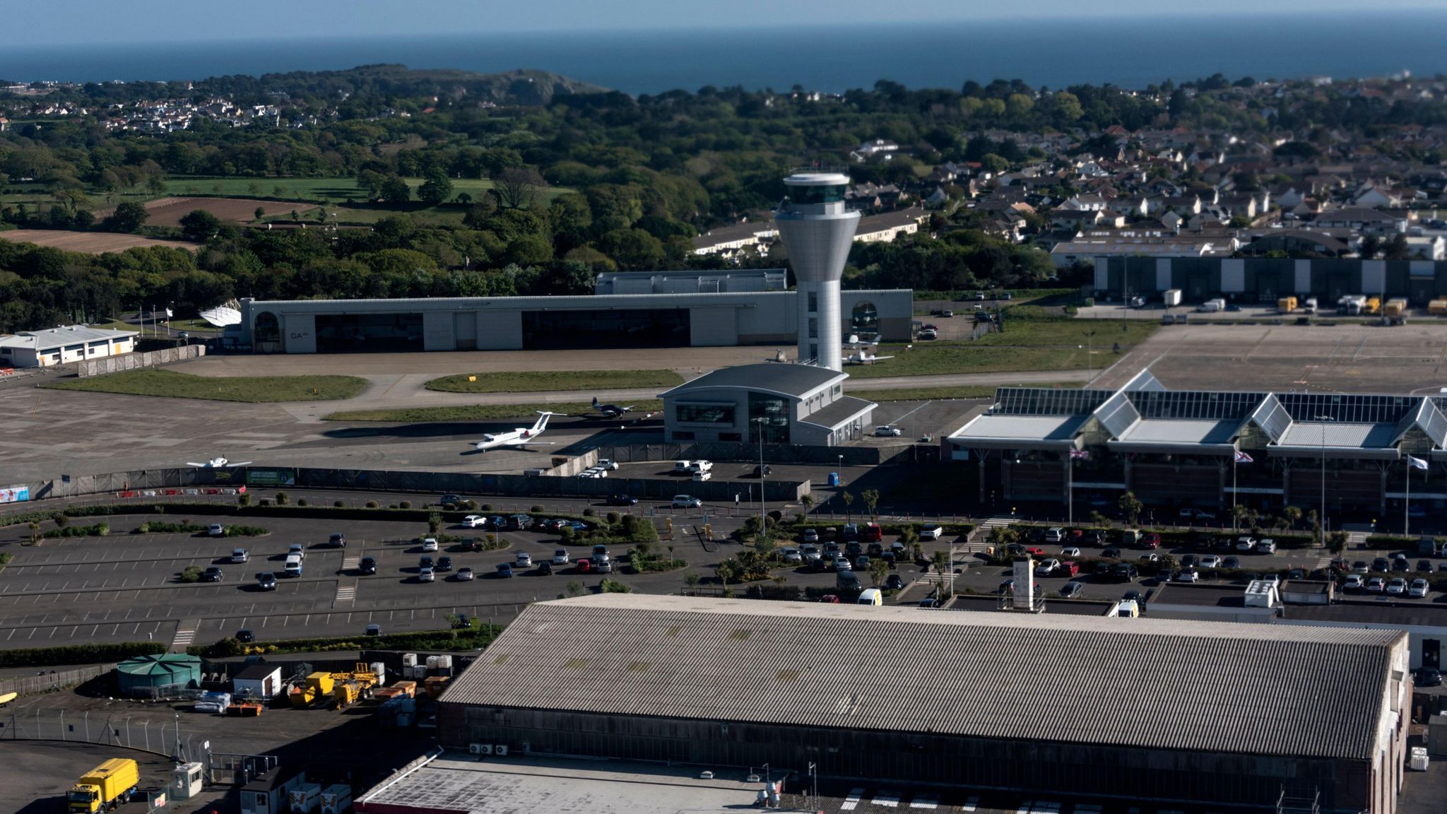 Aerial view of Jersey Airport 