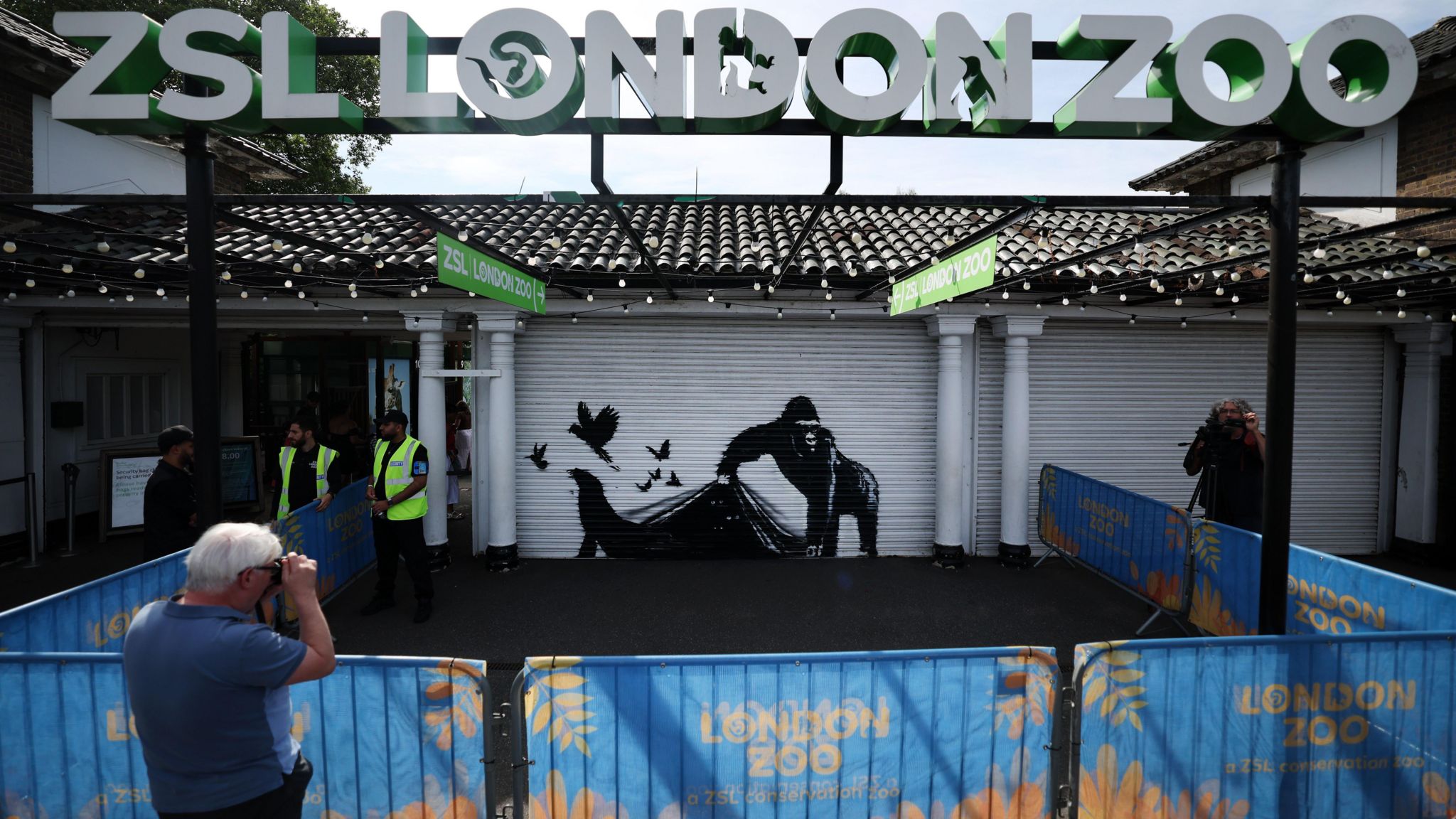 The Banksy artwork outside London Zoo