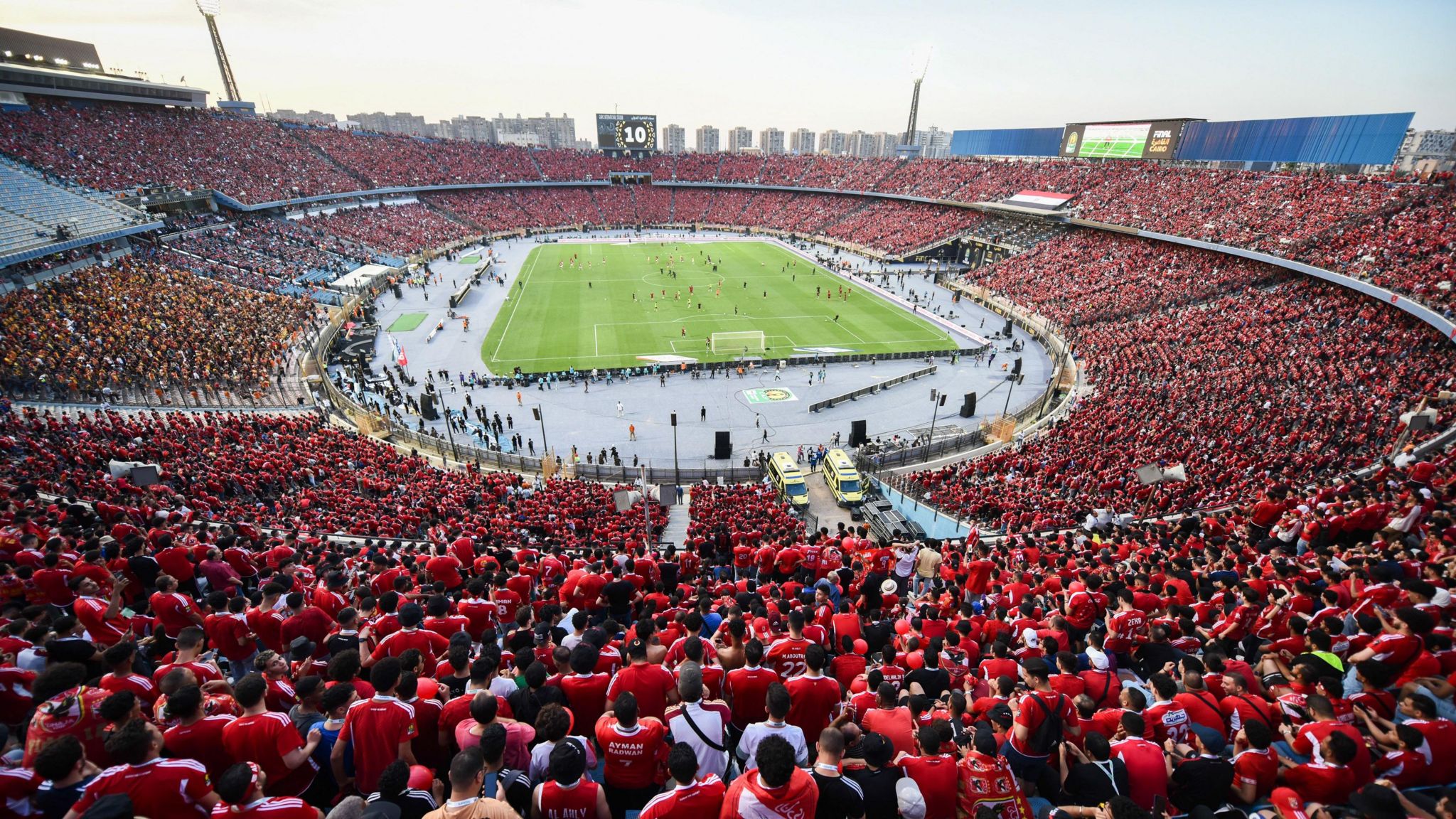 Al Ahly fans ahead of the African Champions League final at the Cairo International Stadium