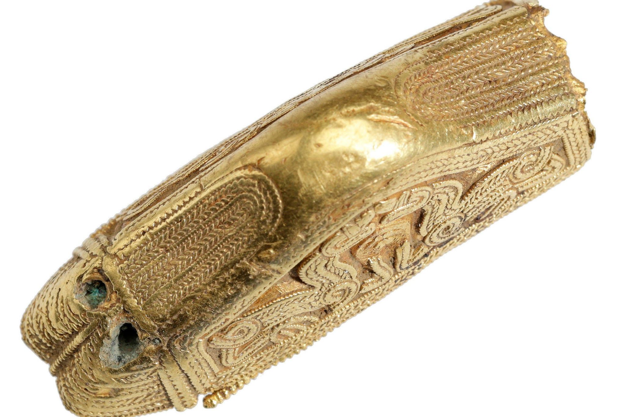 Gold Saxon sword pommel