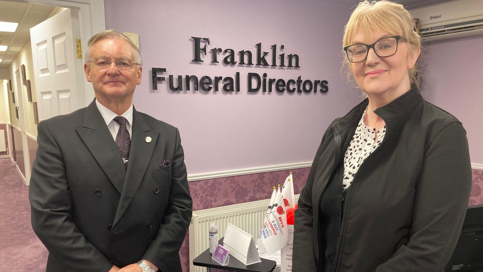 Andy and Ann Hawkins in their business premises