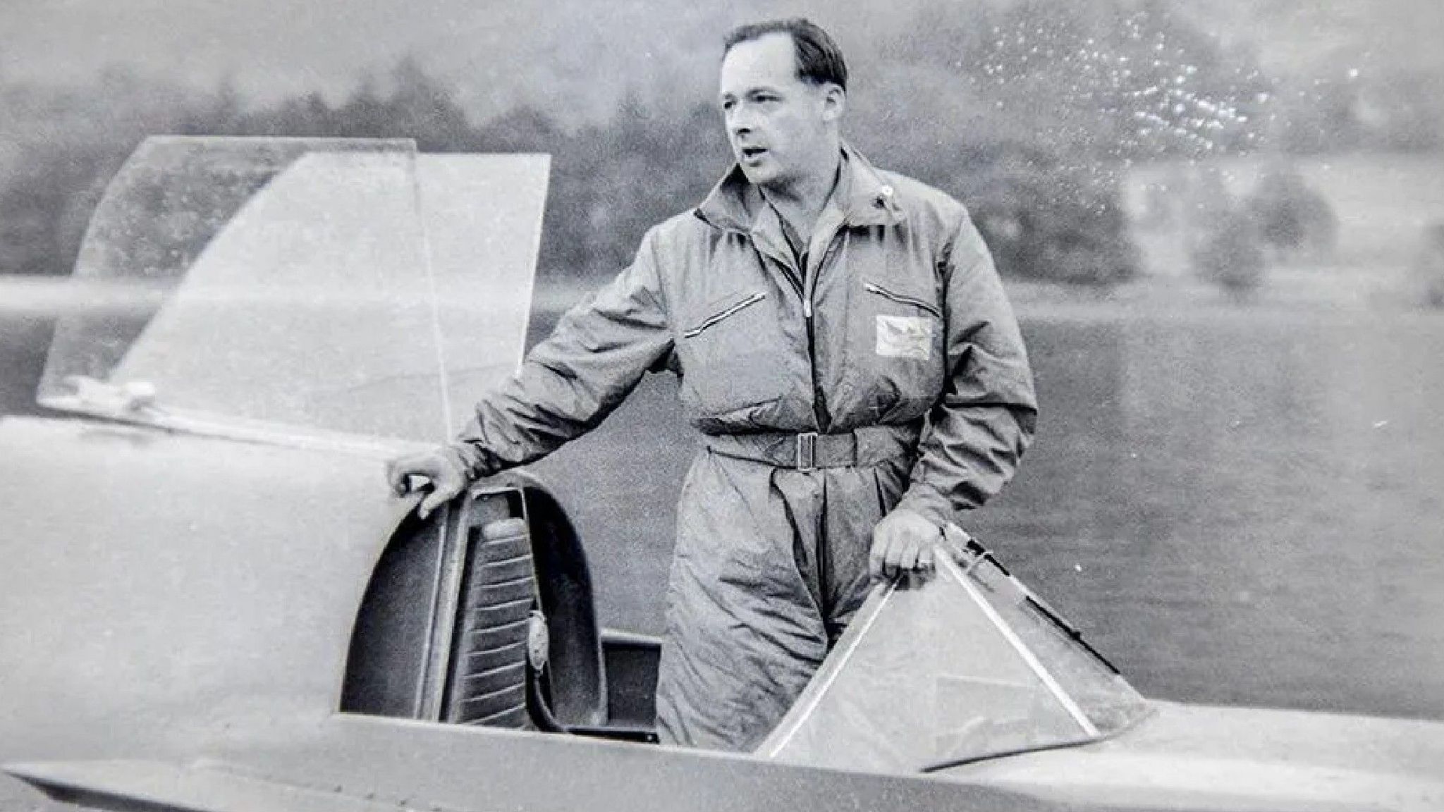 Donald Campbell was pictured preparing for a test run of his boat Bluebird