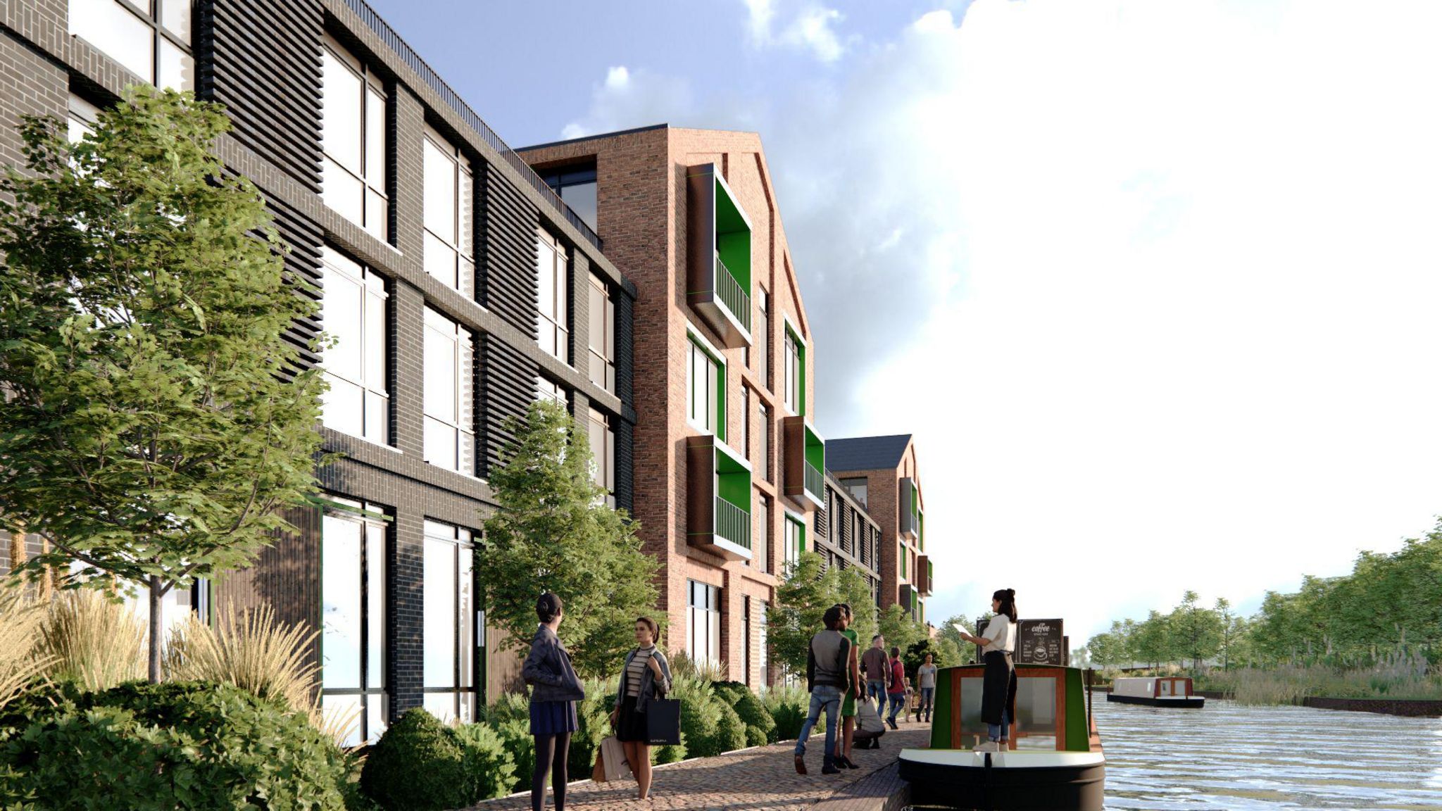 Computer-generated images of Canalside South Regeneration Scheme