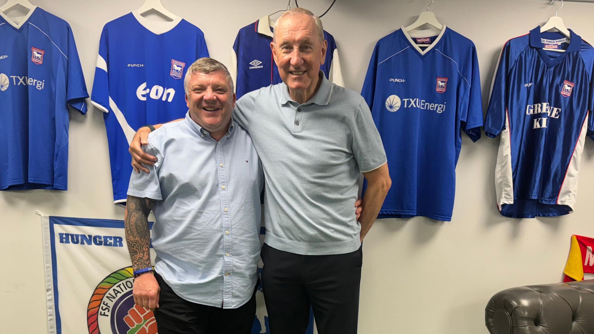 Founder Nigel Seaman with Terry Butcher. 