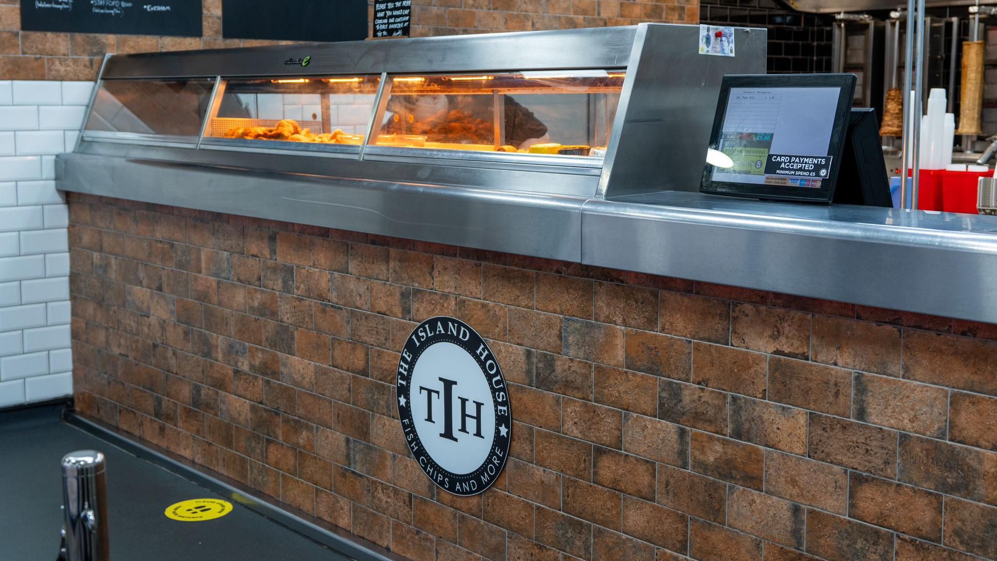 The counter of the Islands House Fish and Chip Shop