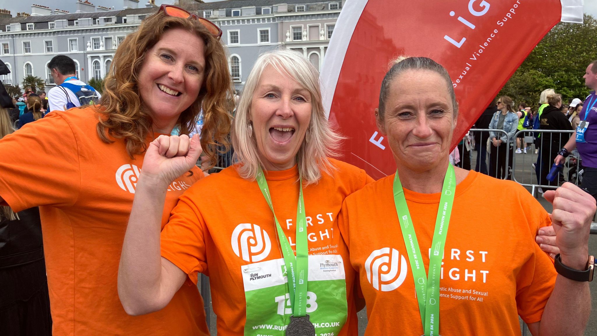 Anna Mitchell-Fundraiser, Siobhan Breslin-runner, Donna Hewings-runner, from Plymouth