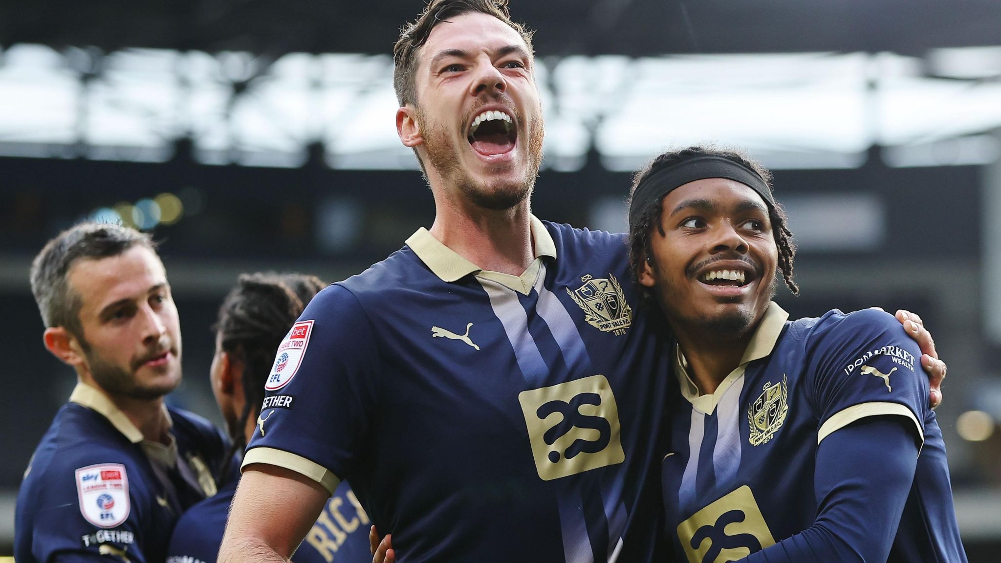 Antwoine Hackford (right) scored after coming on for Port Vale 