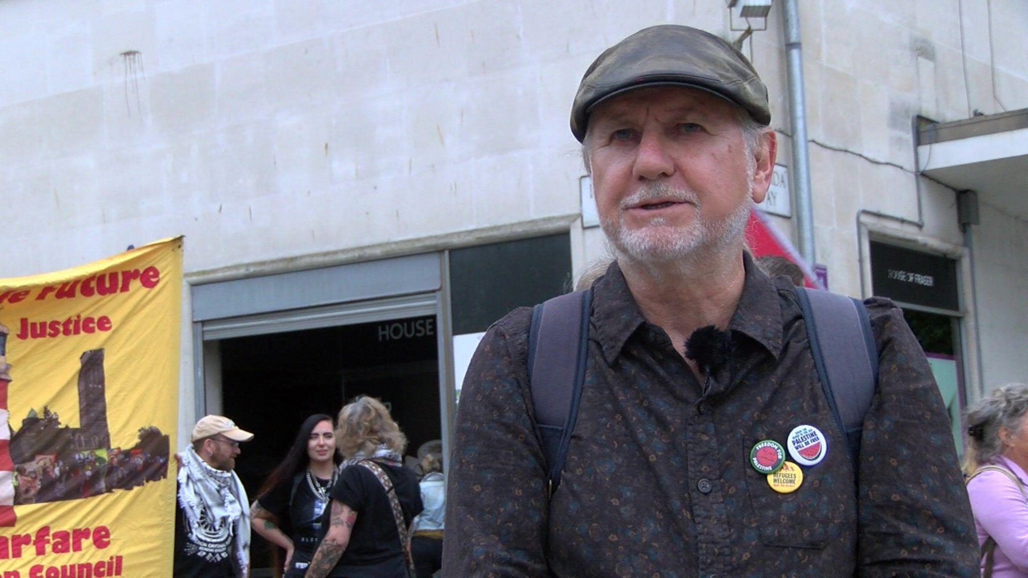 Tony Staunton with crowd behind