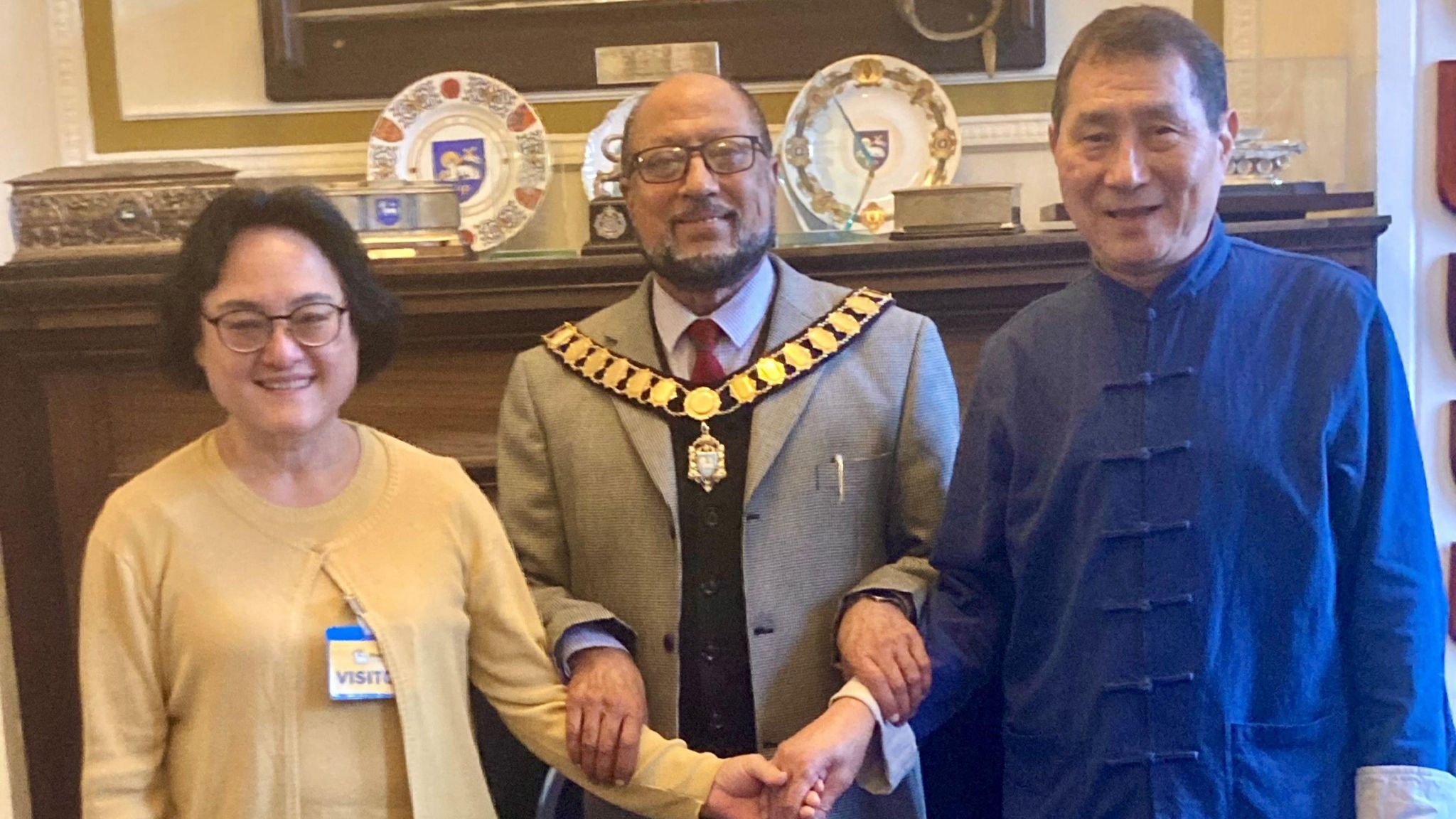 The Mayor of Preston with Tina Yuen and Raymond Chung