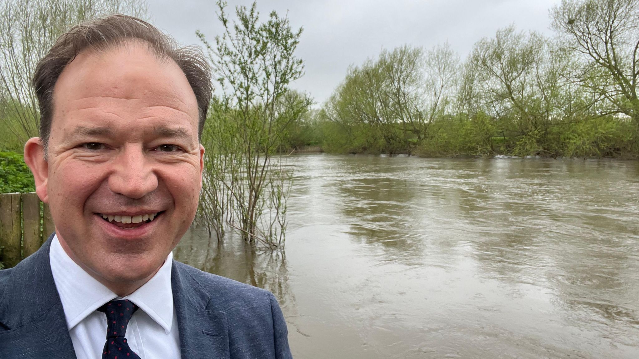 Conservative MP Jesse Norman by the river wye