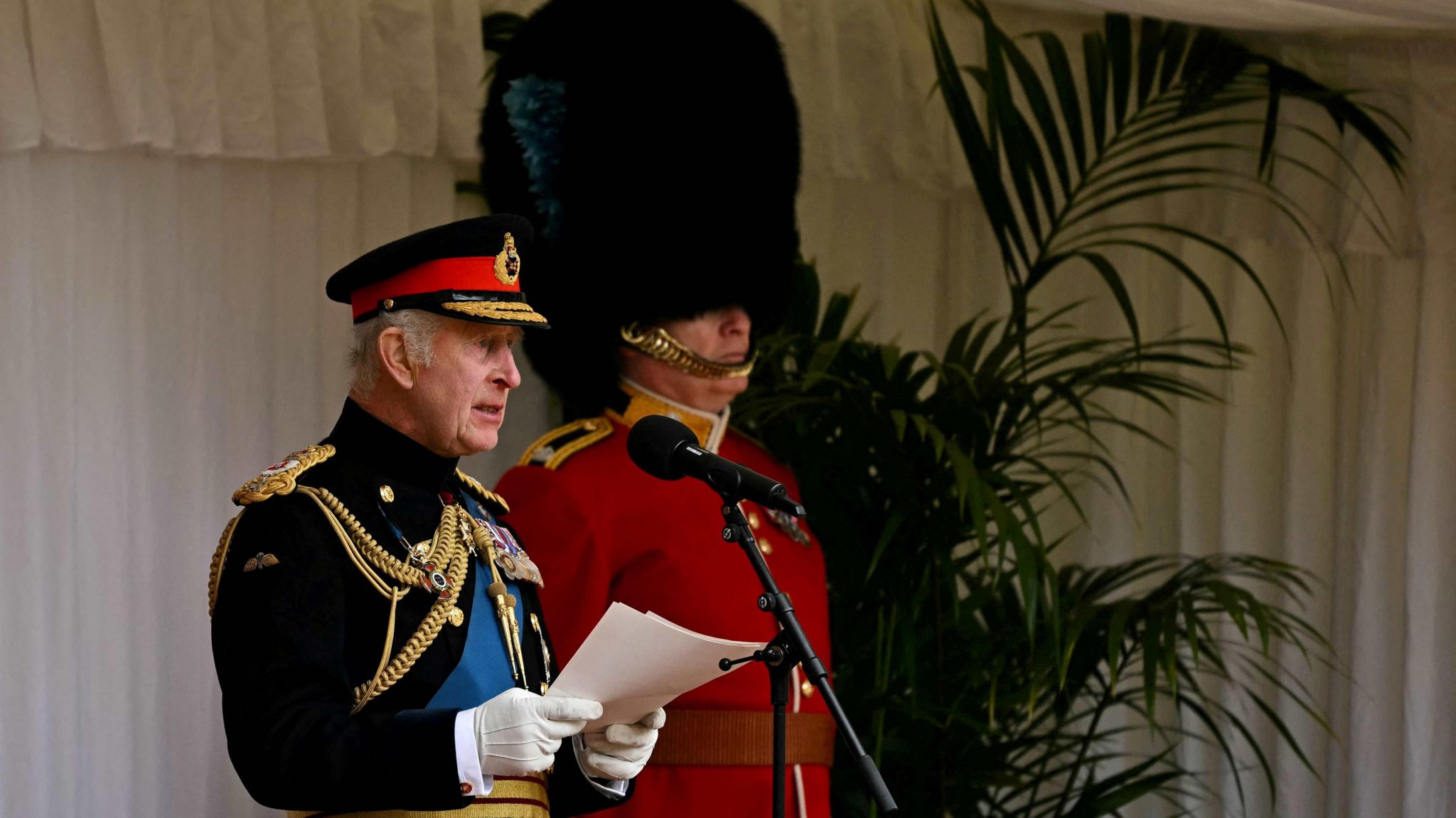 King Charles gives a speech at Windsor Castle