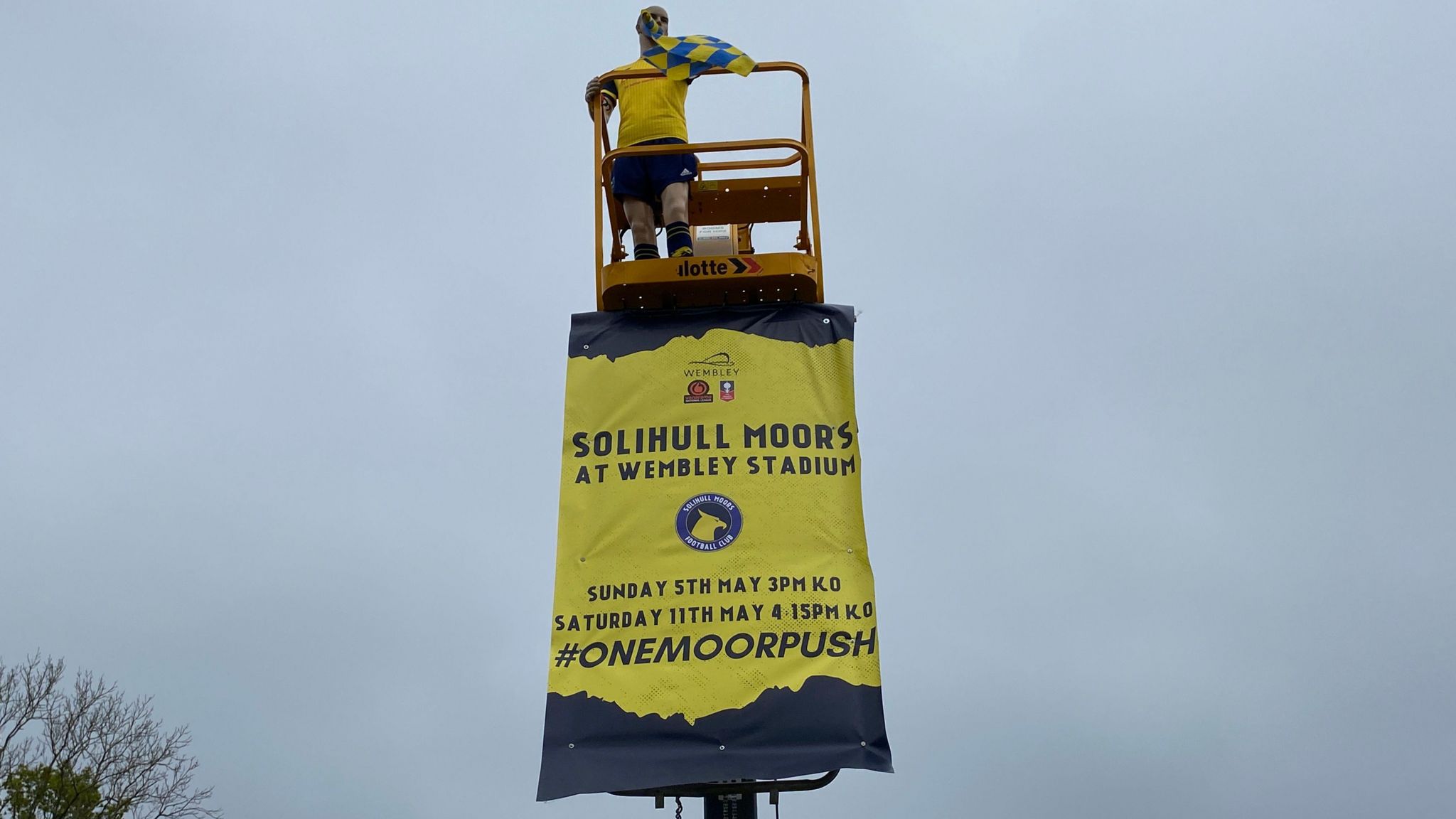 A banner outside Solihull Moors FC 
