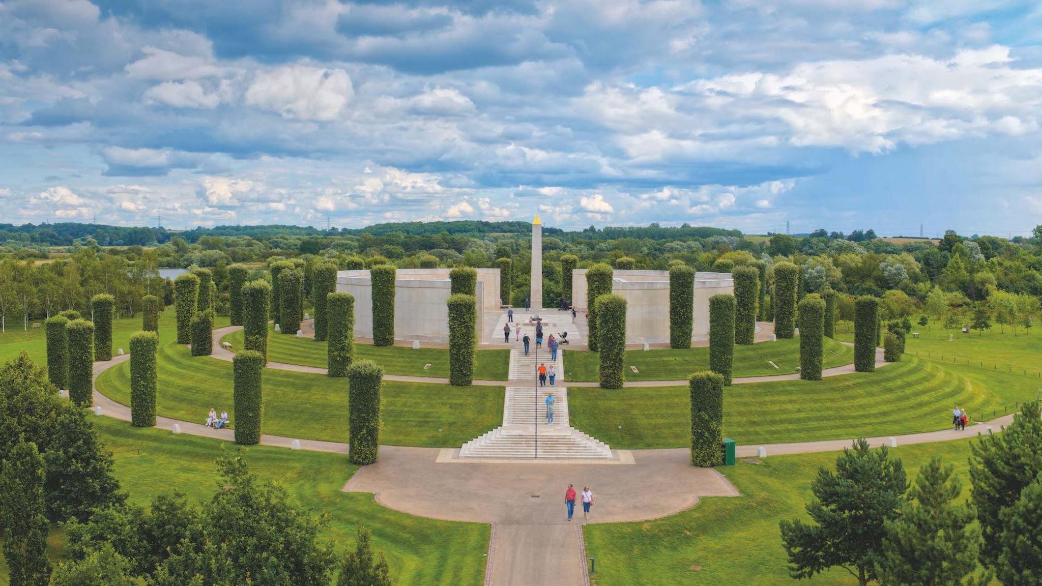 An aerial picture of the National Memorial Arboretum in Staffordshire
