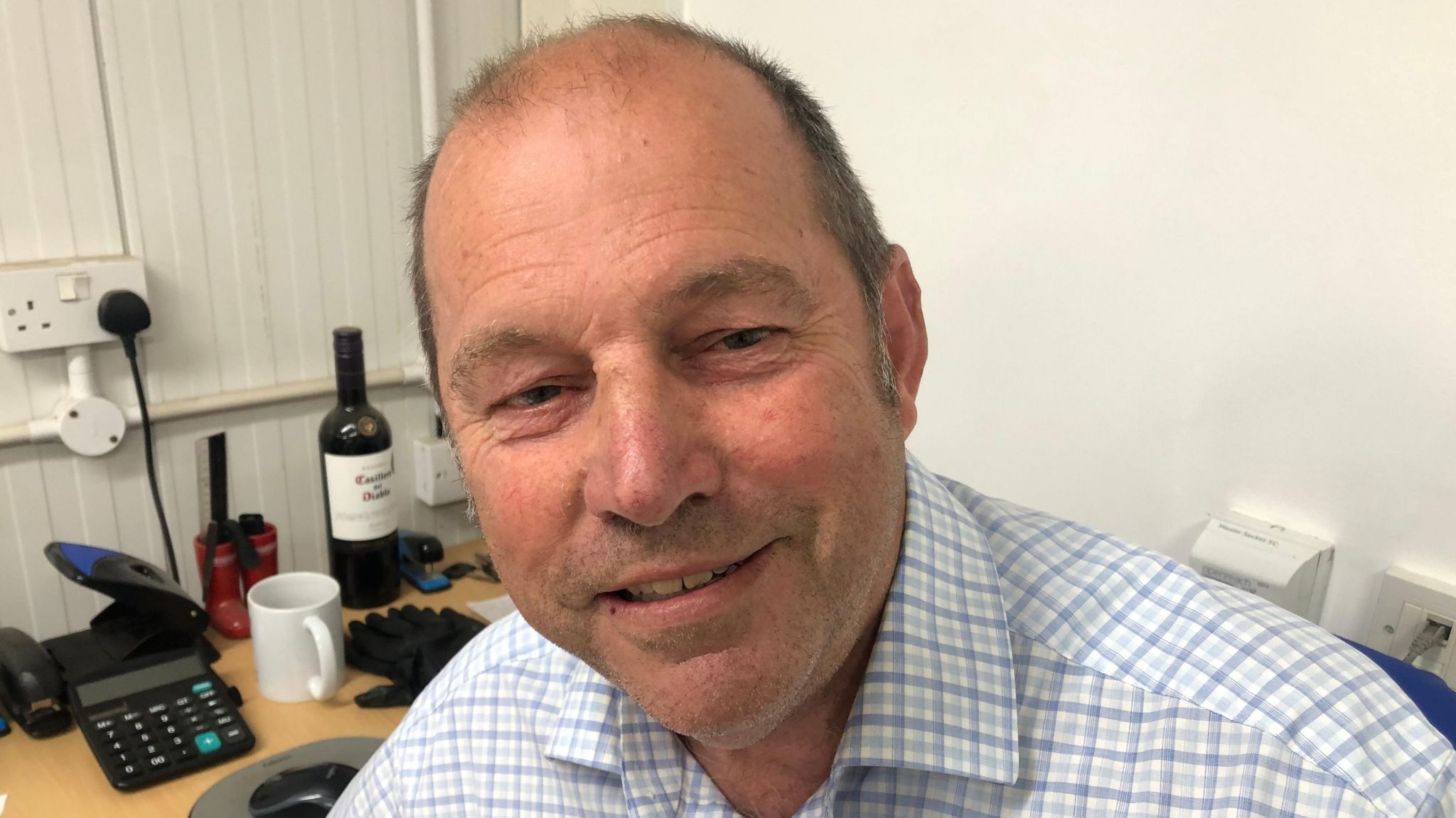 Farmer Trevor Edgley in his office in Chatteris