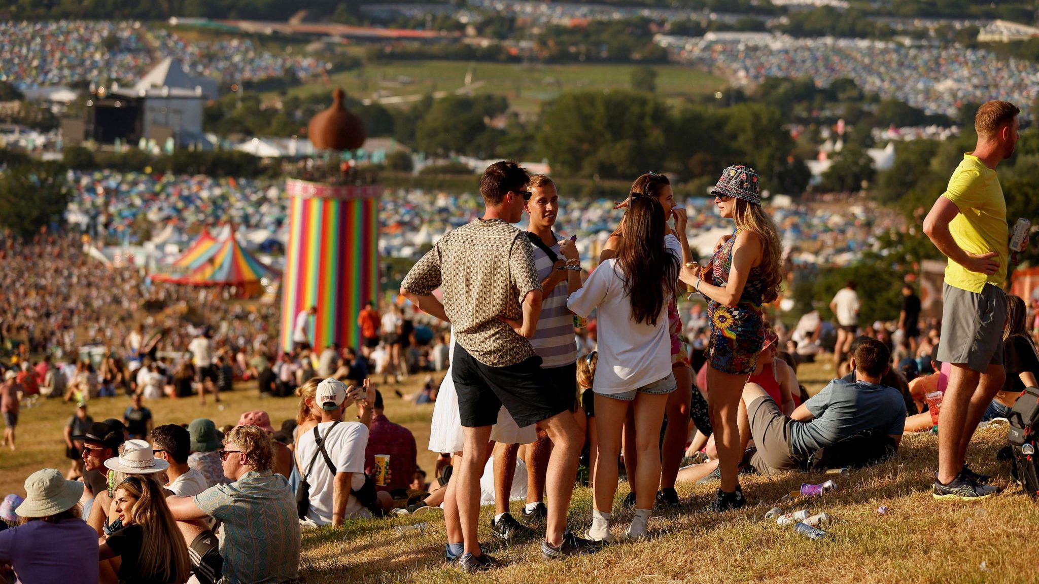 A picture from the top of the hill in Glastonbury's Park, overlooking the festival site. 