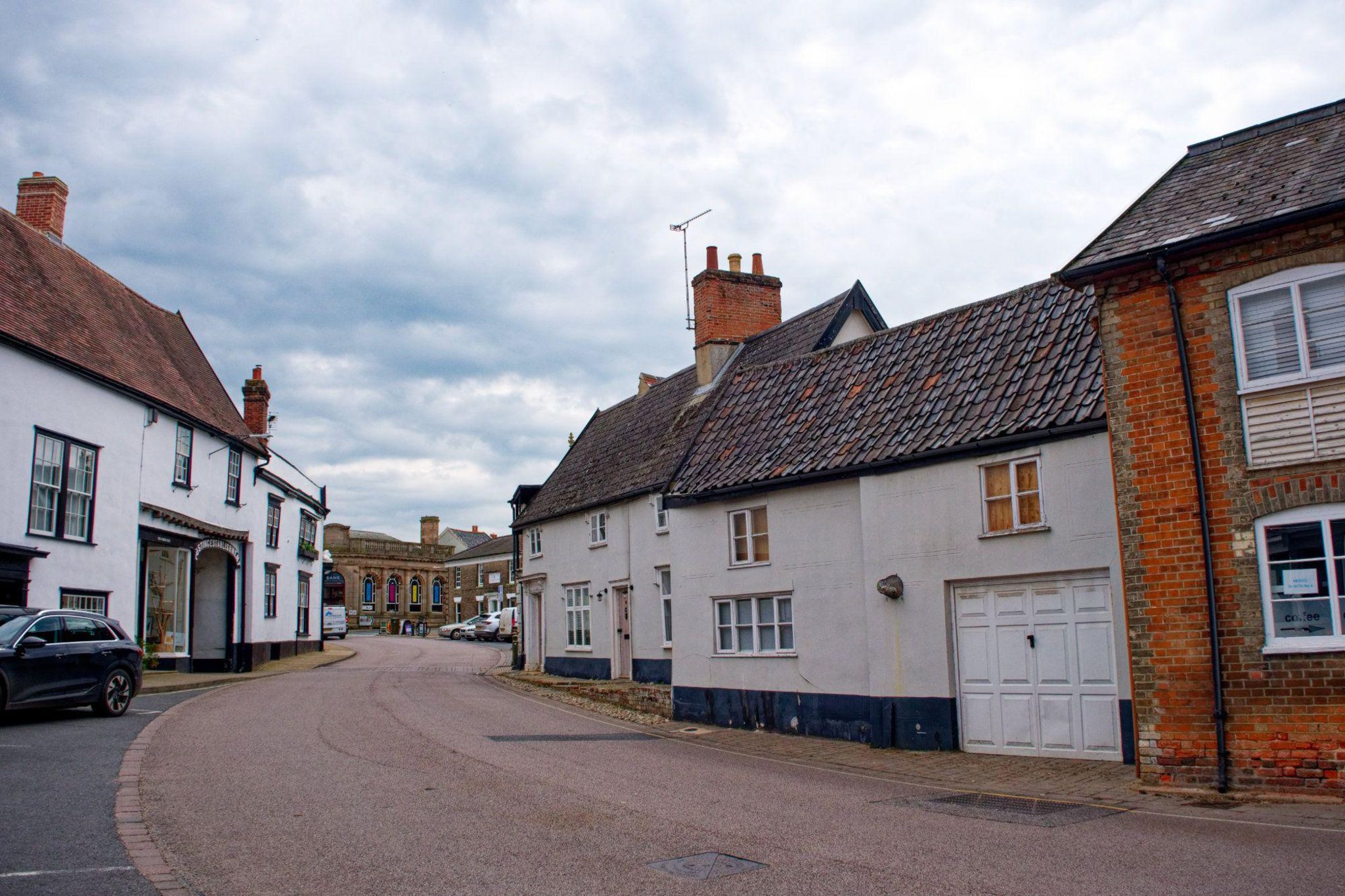 View up the main road in Eye, Suffolk