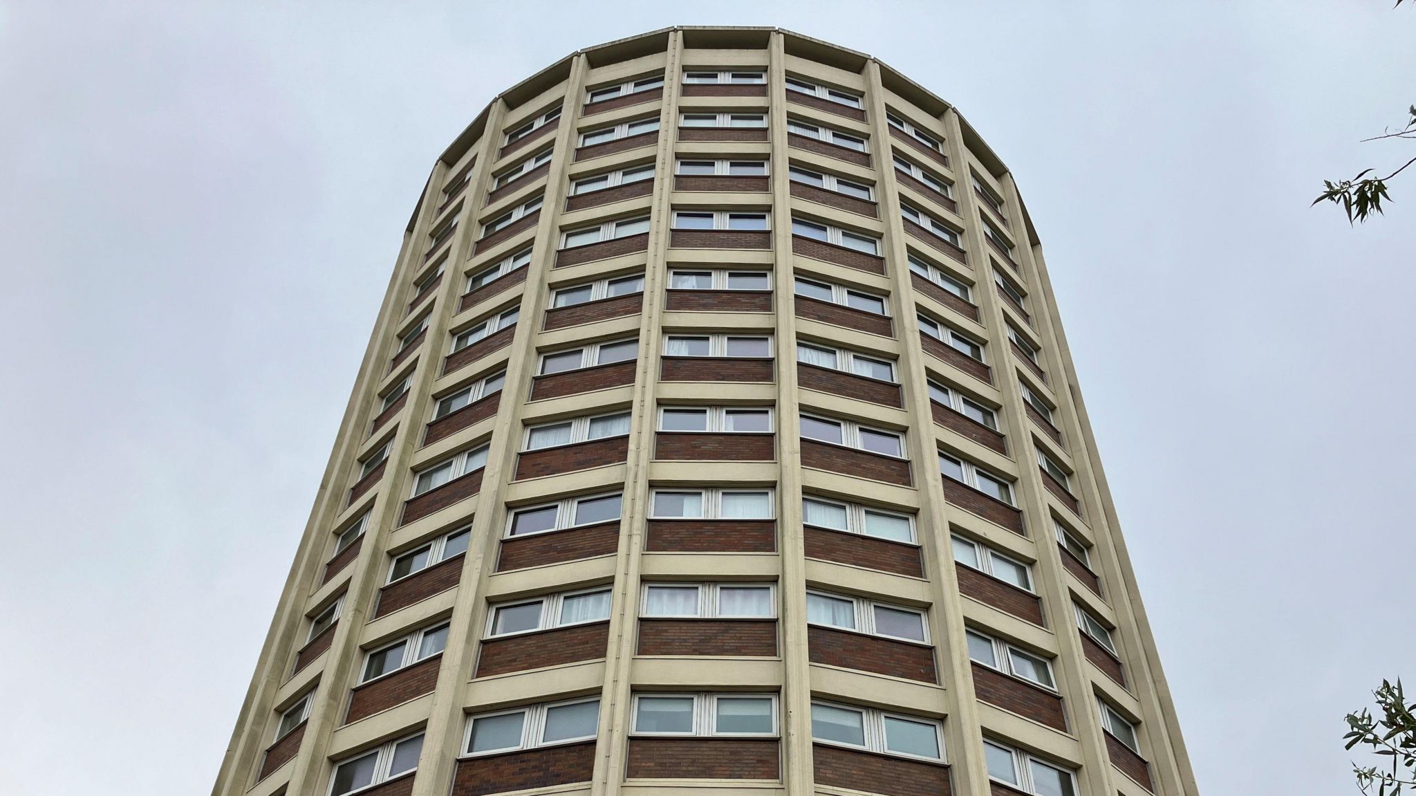 A round block of flats.