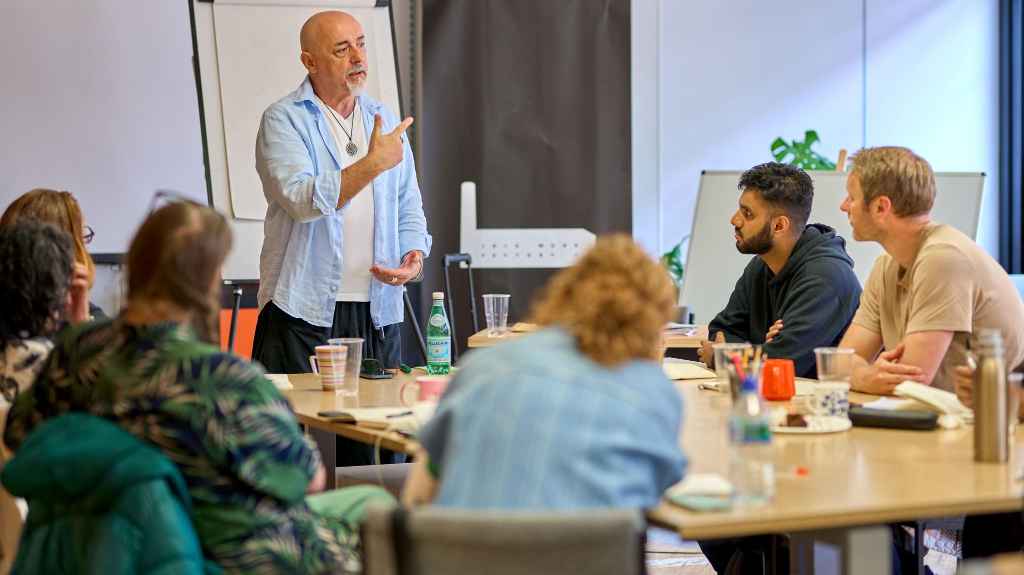 Writers and producers in a film-making workshop in Keighley