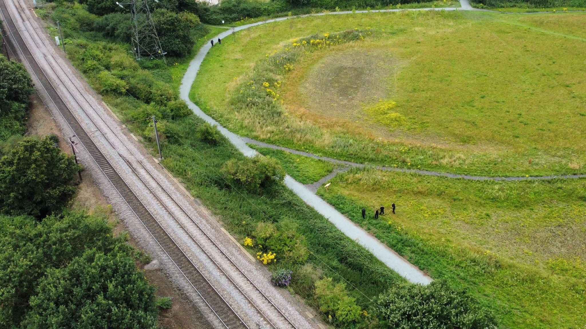 The area where the incident happened near the railway line