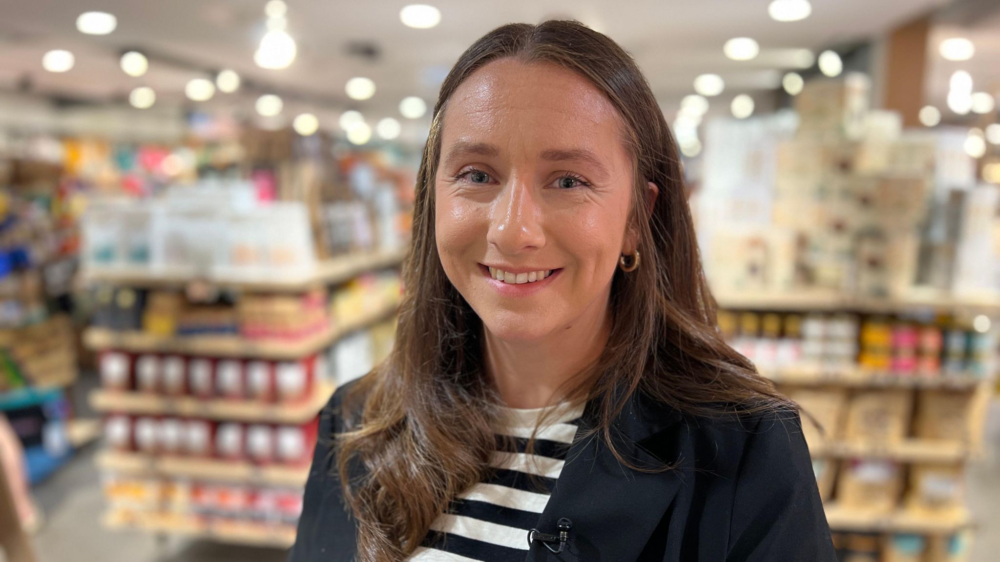 Rachel McHugh stood in the farm shop at Gloucester Services