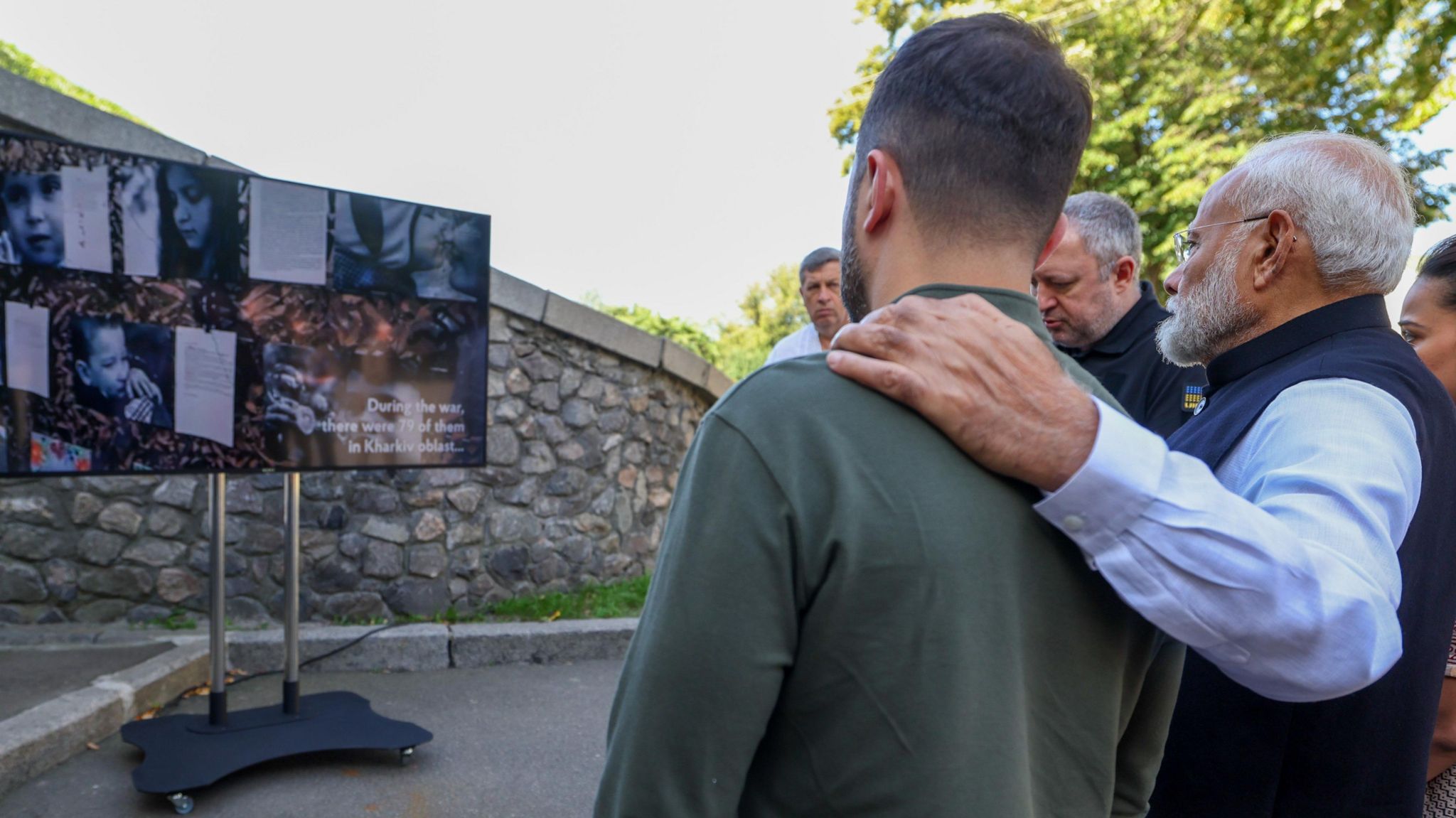 The Indian prime minister posted an image with his arm around the Ukrainian leader at 