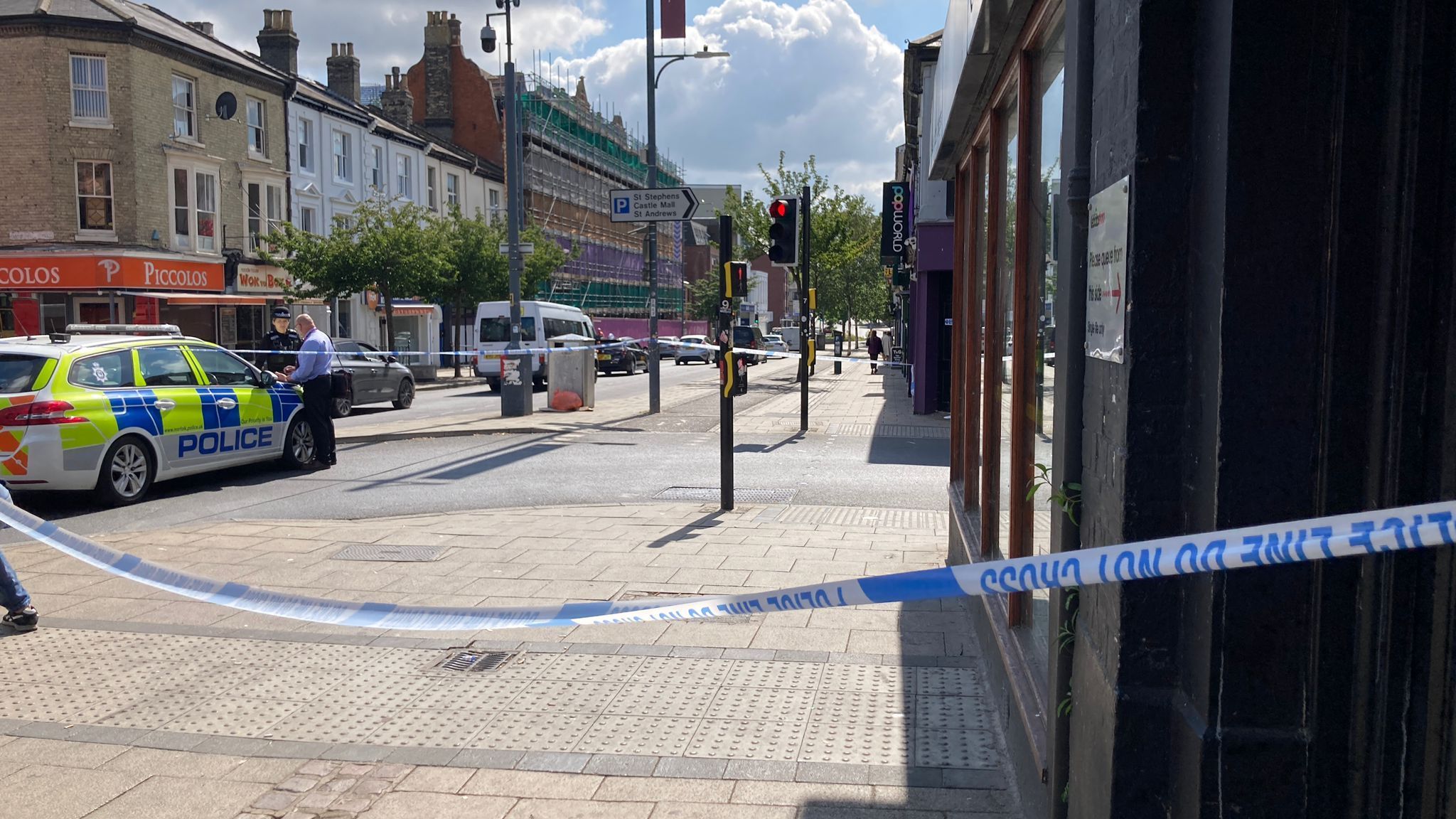 Police cordon on Prince of Wales Road