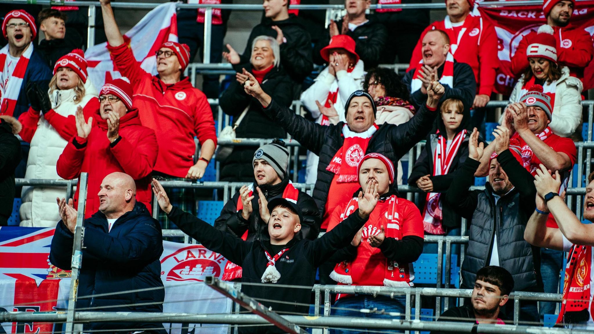 Larne fans in Molde