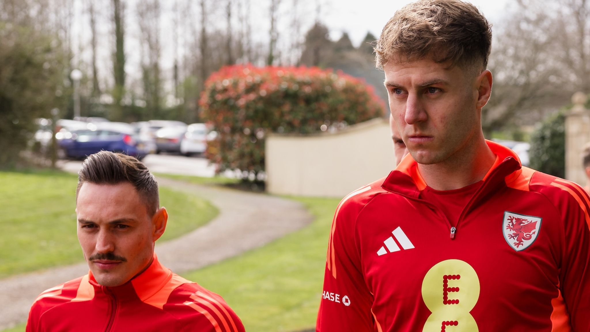 Connor Roberts and Joe Rodon astatine Wales camp