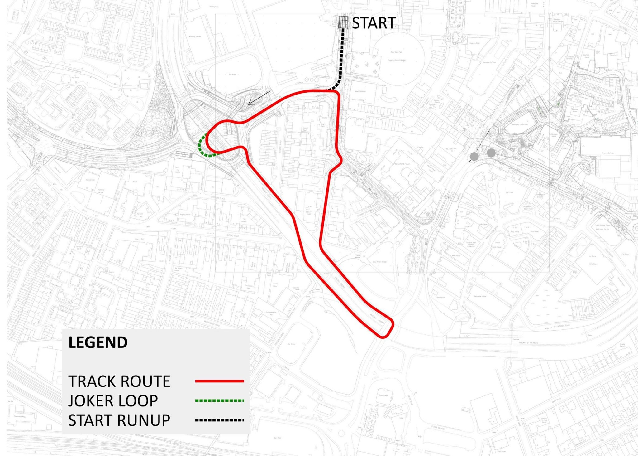 A map of the proposed street race layout