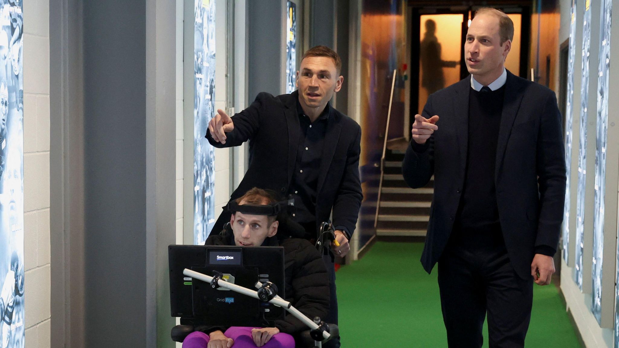 Kevin Sinfield and Rob Burrow with Prince William