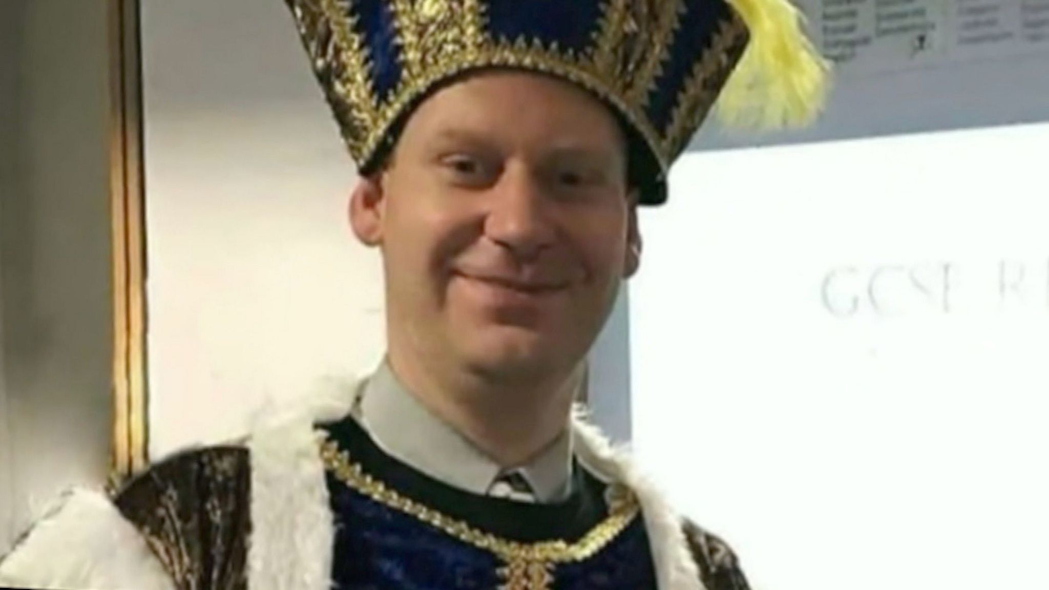 James Furlong dressed as Henry VIII