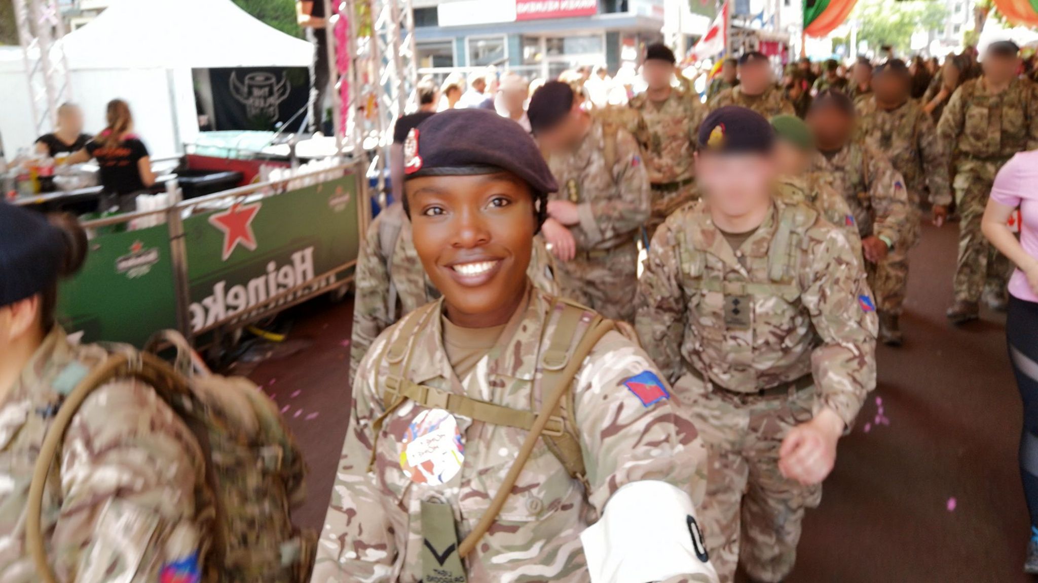 Mrs Knight with other soldiers