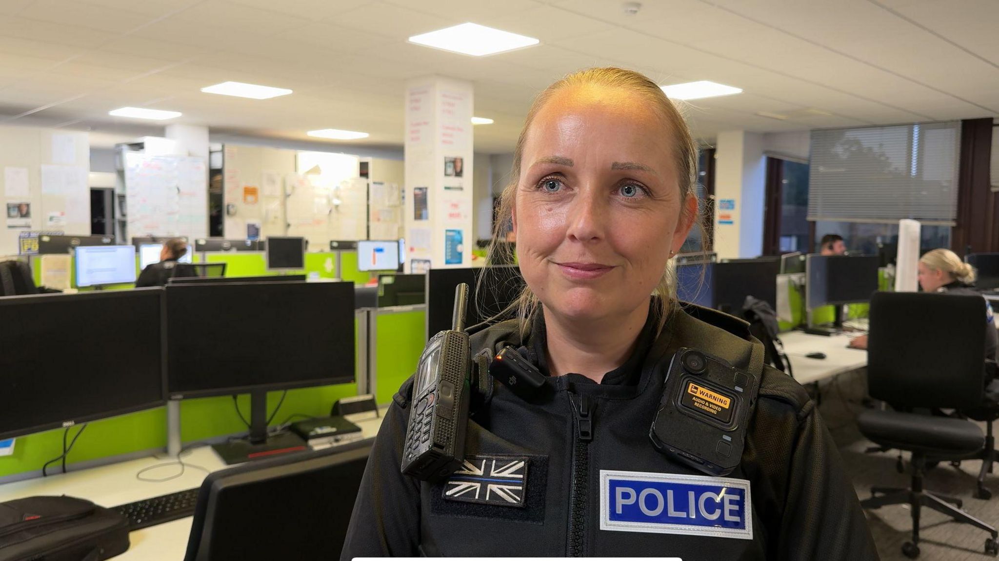 PC Sam Turner stands in the Hastings police office