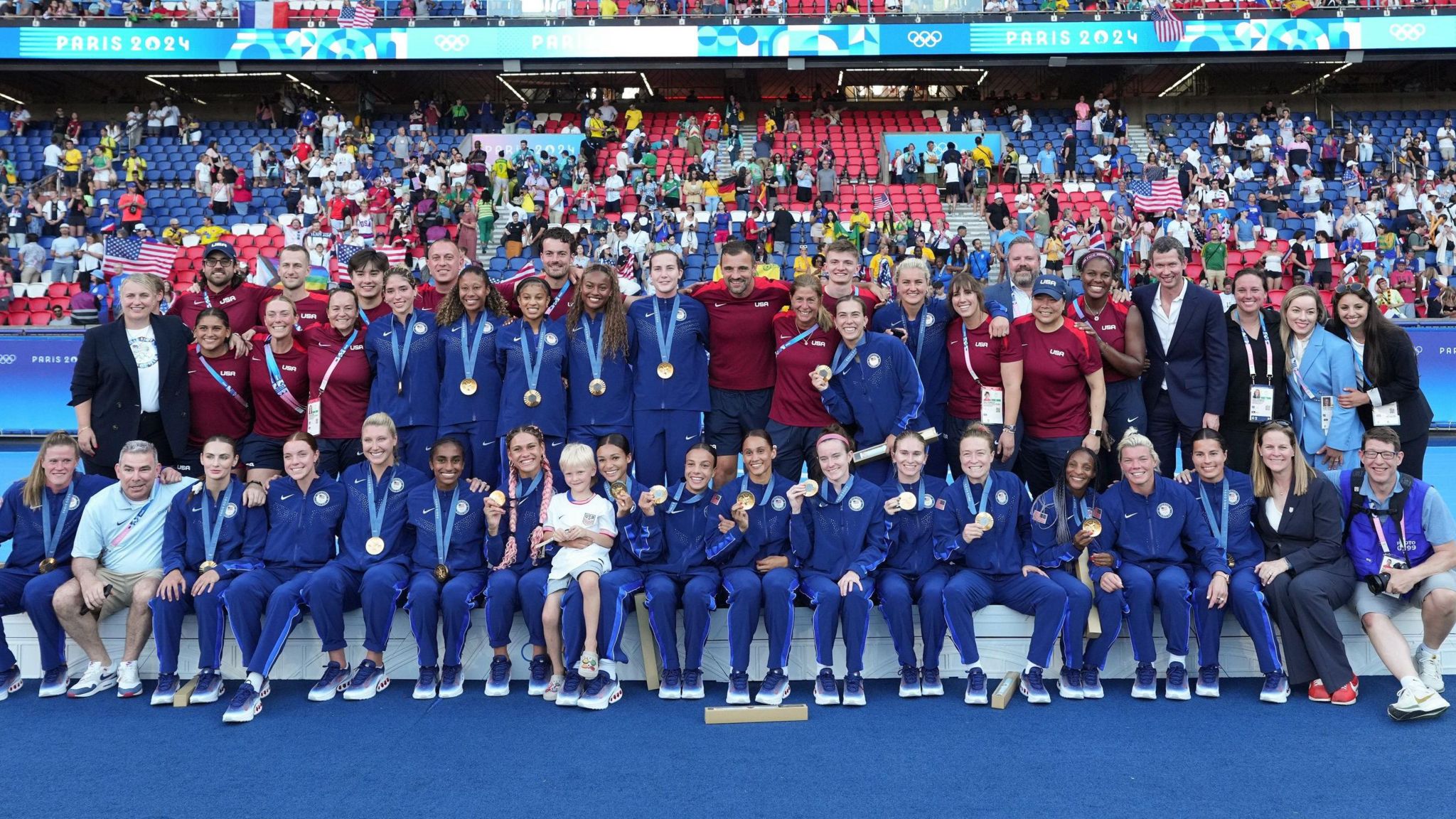 The USA celebrate winning Olympic gold