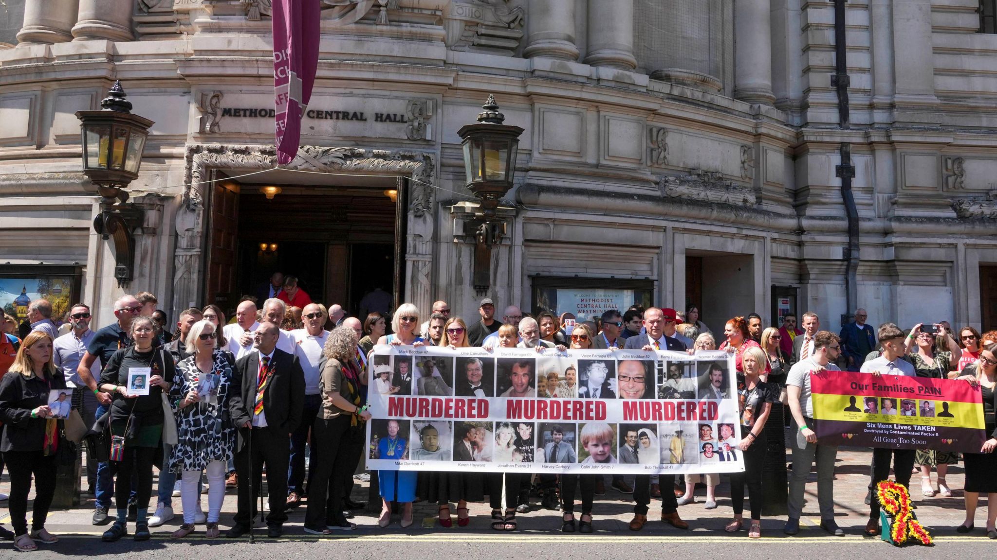 Victims and families of infected blood outside the inquiry