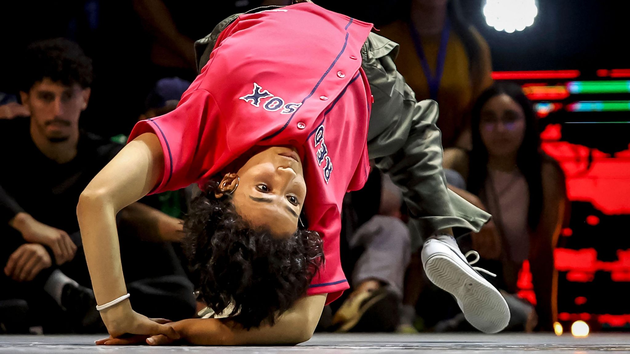 Fatima Zahra El Mamouny competes during the WDSF Breaking Continental Championship Africa