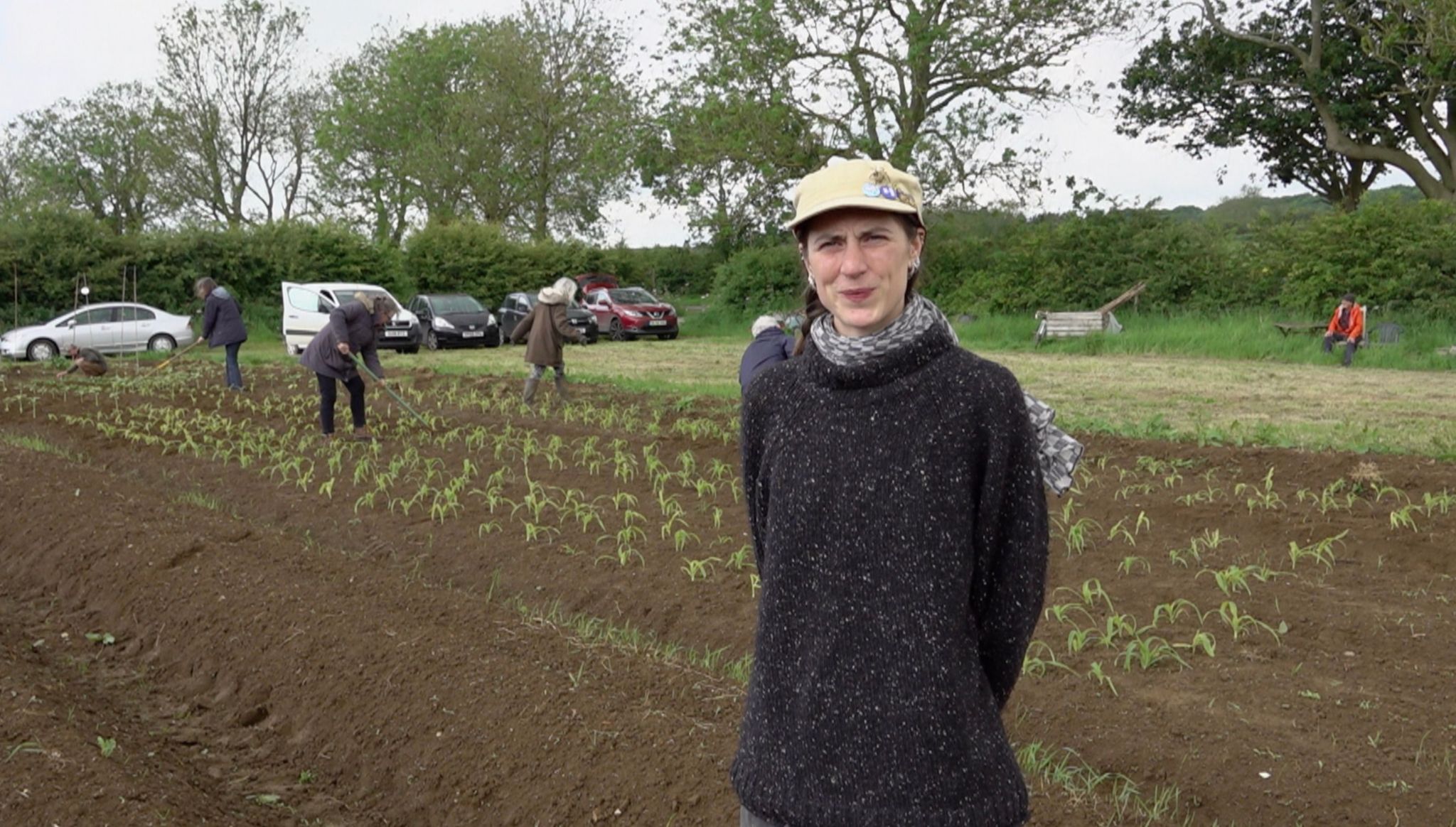 Resident Mathilda Dennis standing in a ploughed field