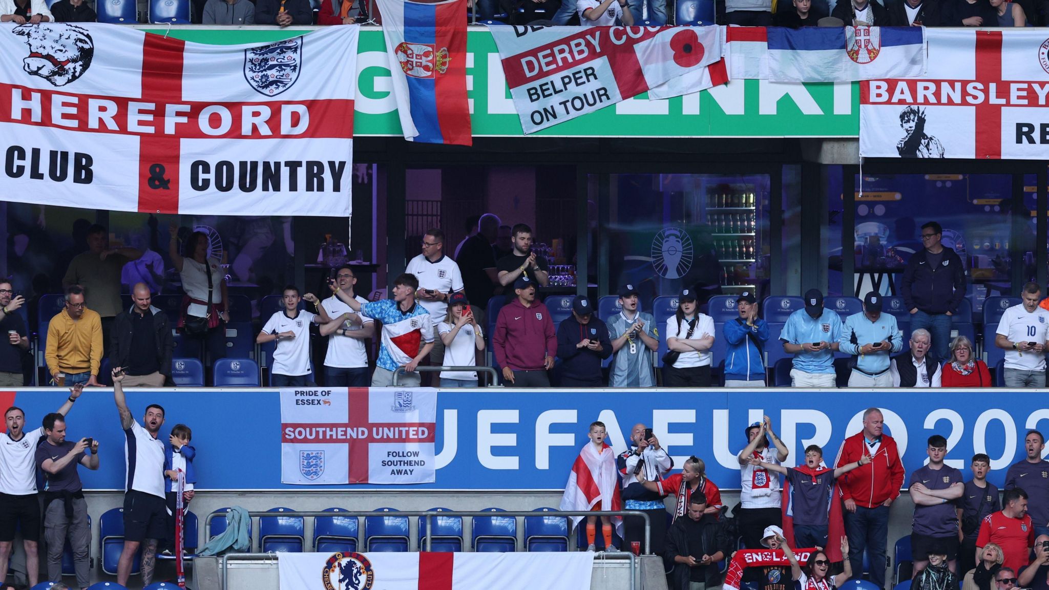 England fans at the Arena AufSchalke
