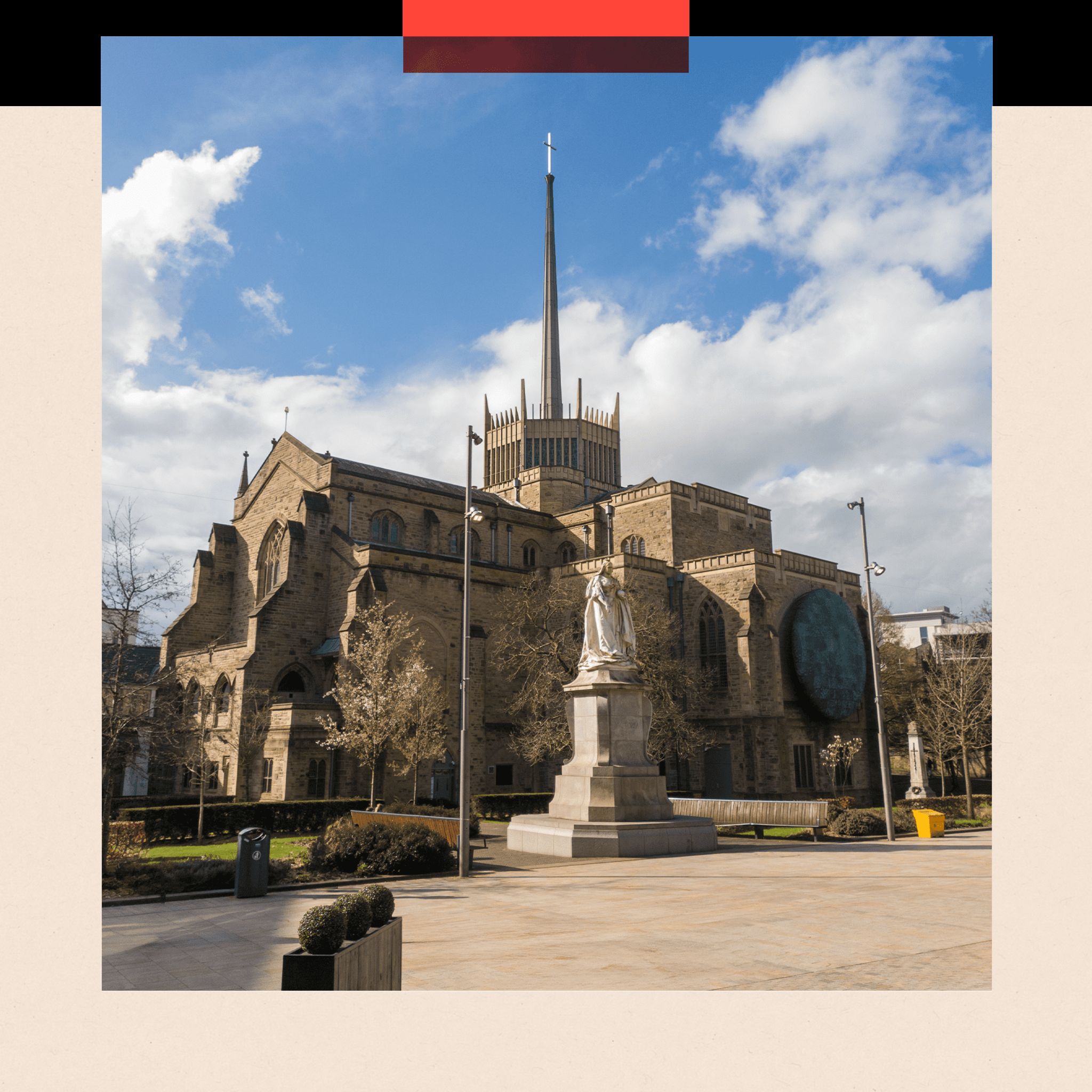 An exterior view of Blackburn Cathedral