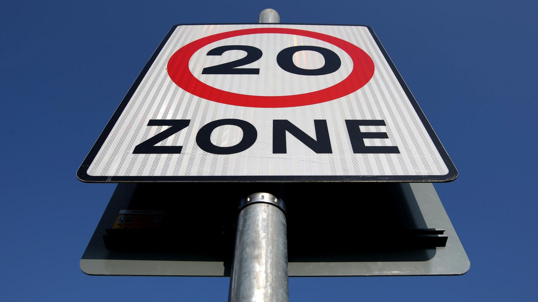 A 20mp/h speed zone sign