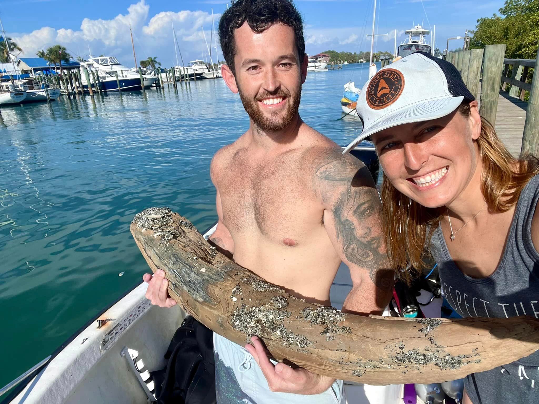 Fossilised tusk of ancient mastodon found off coast of Florida - BBC ...