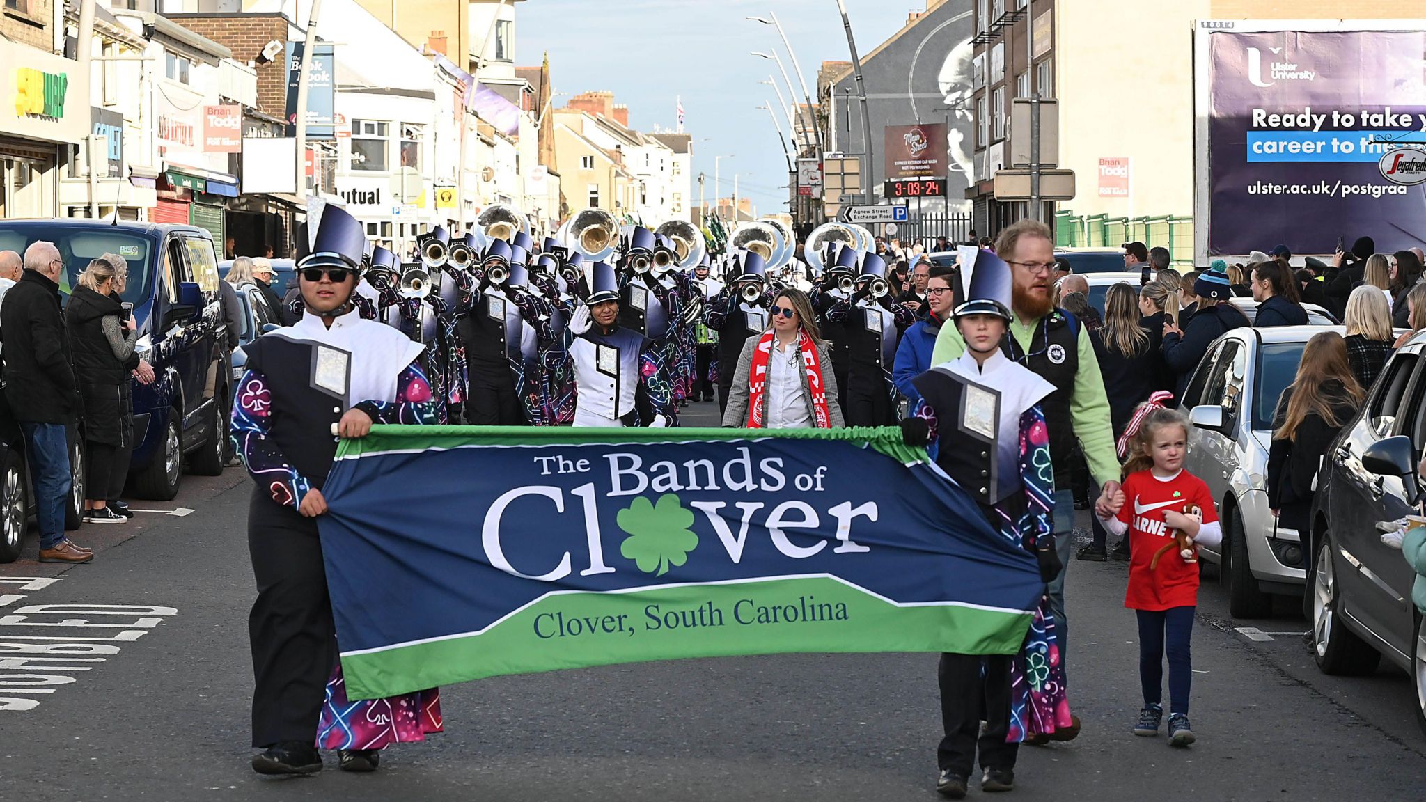 Clover High School Band from South Carolina in Larne