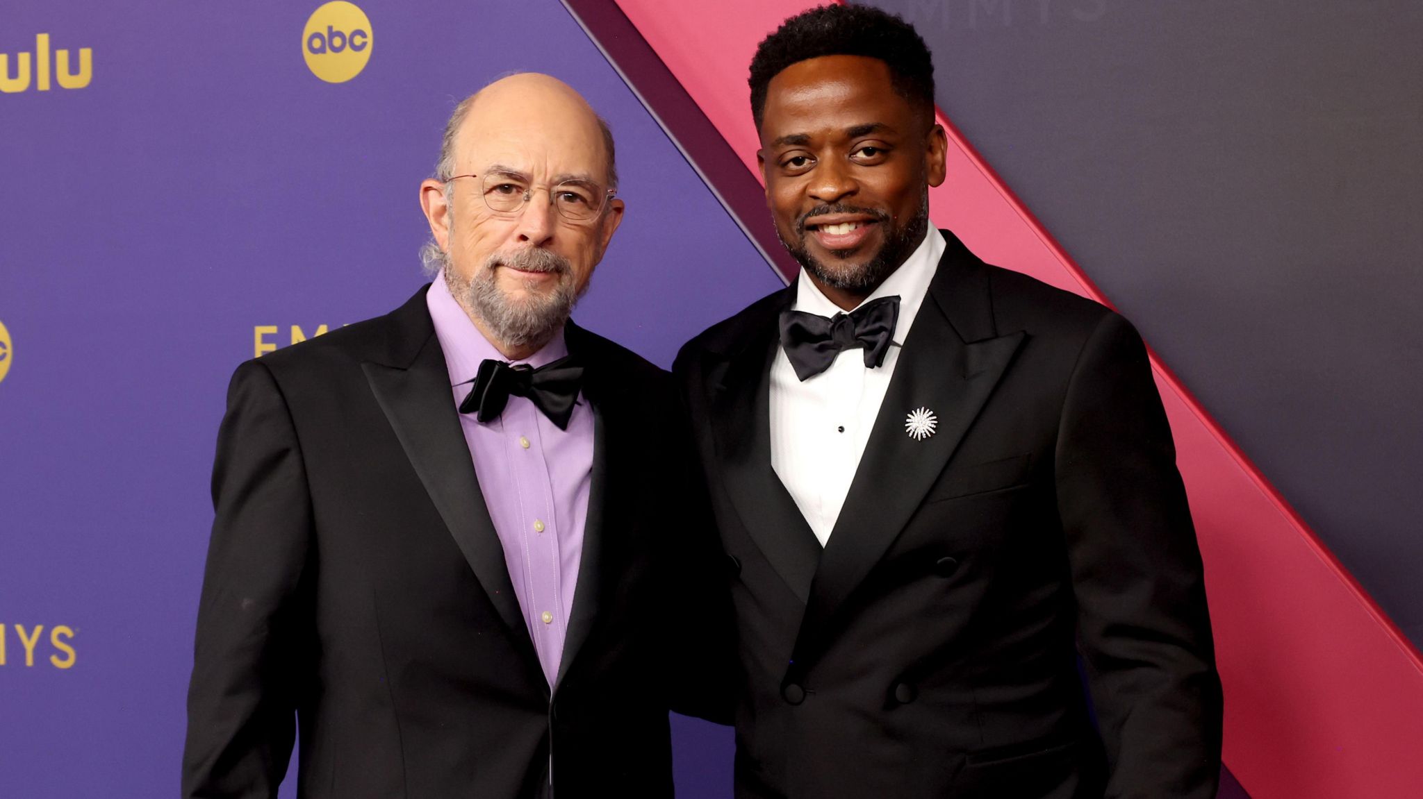 Richard Schiff and Dulé Hill attend the 76th Primetime Emmy Awards at Peacock Theater on September 15, 2024 in Los Angeles, California